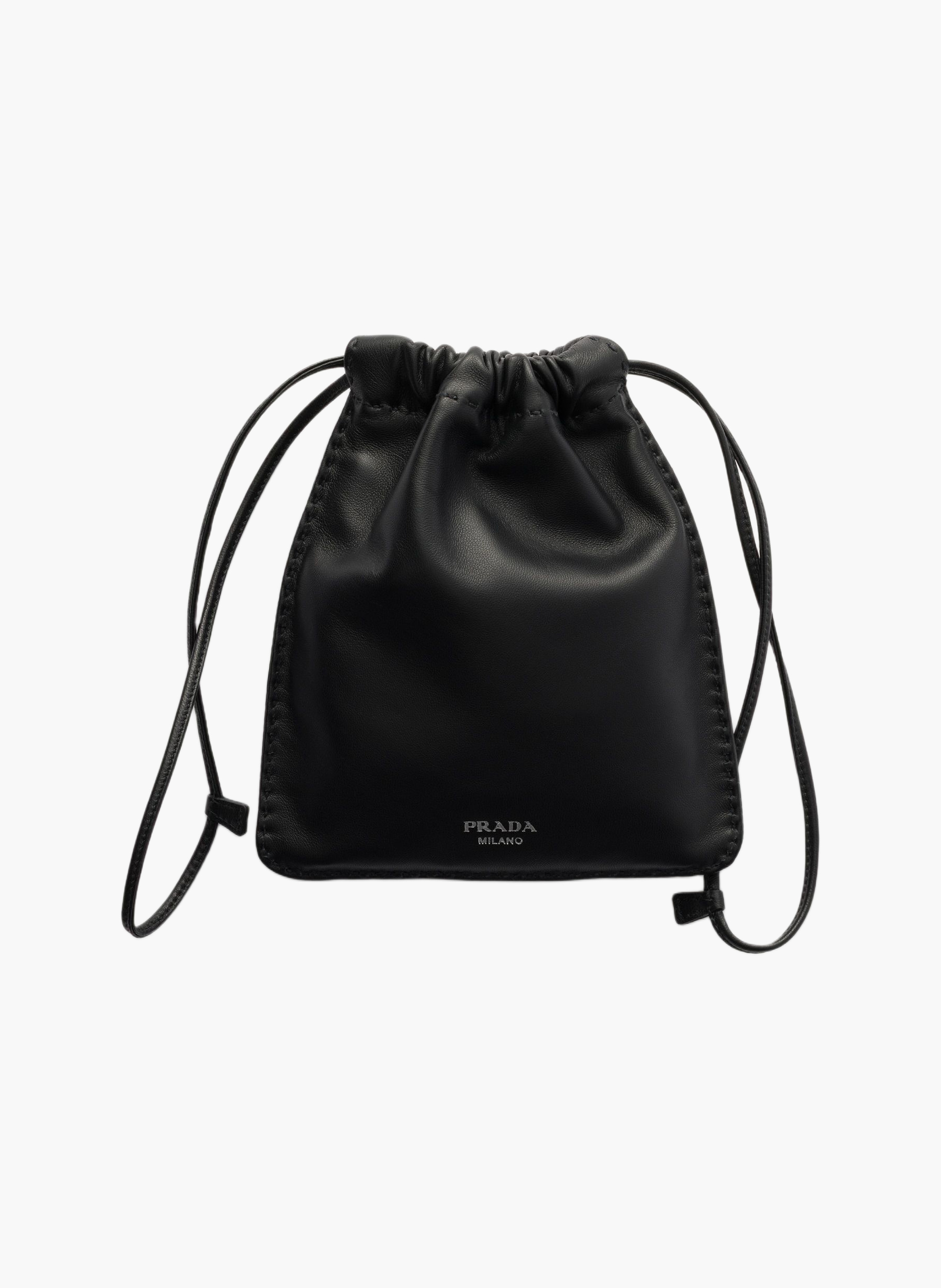 Pochette pour smartphone en cuir nappa PRADA Noir