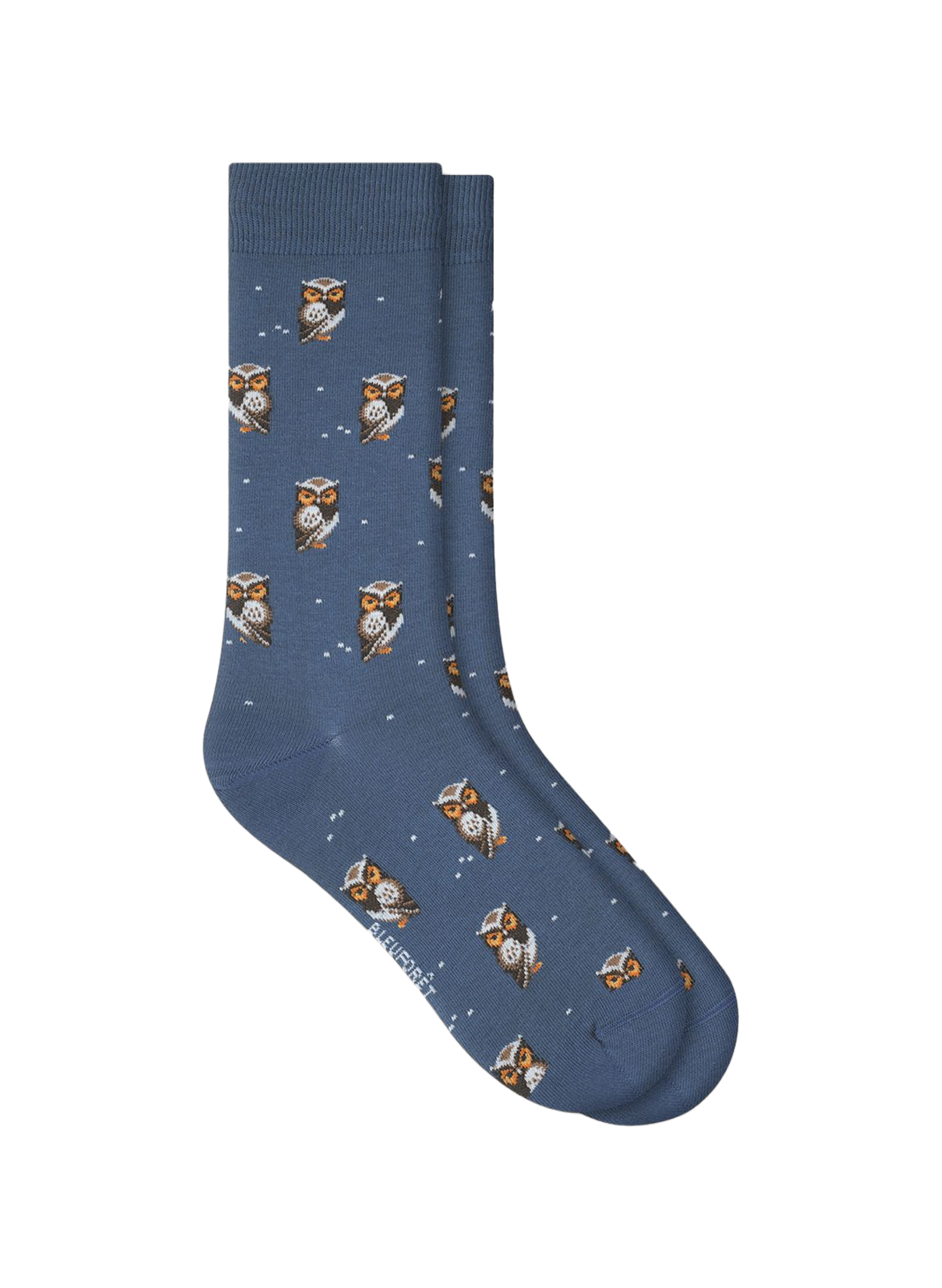 Owl-patterned socks in a cotton blend BLEUFORÊT Blue