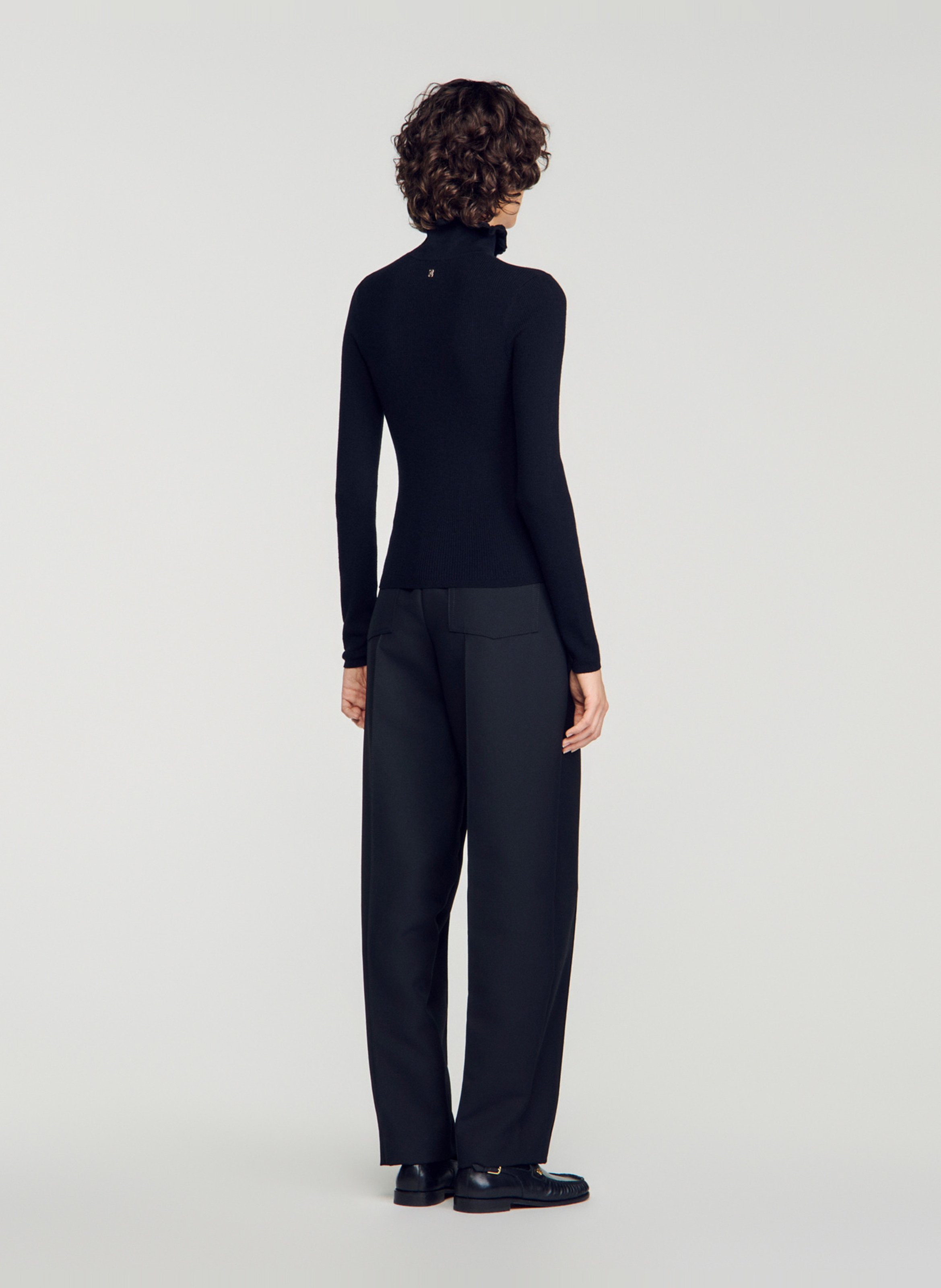 Pull moulant en laine mélangée SANDRO Noir