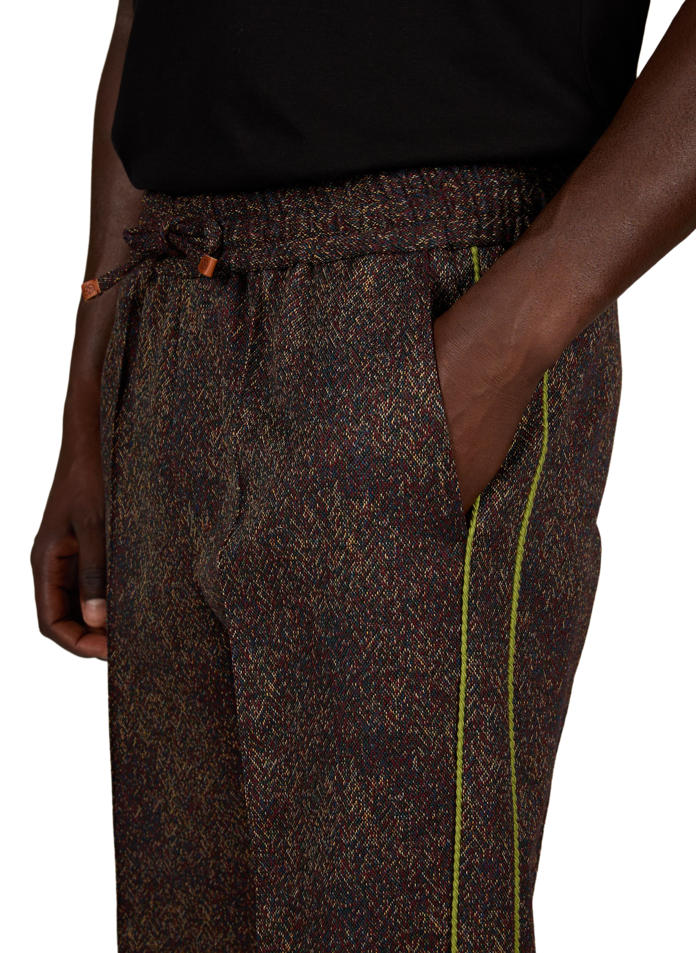 Elasticated jacquard straight-leg trousers DROLE DE MONSIEUR Multicolour