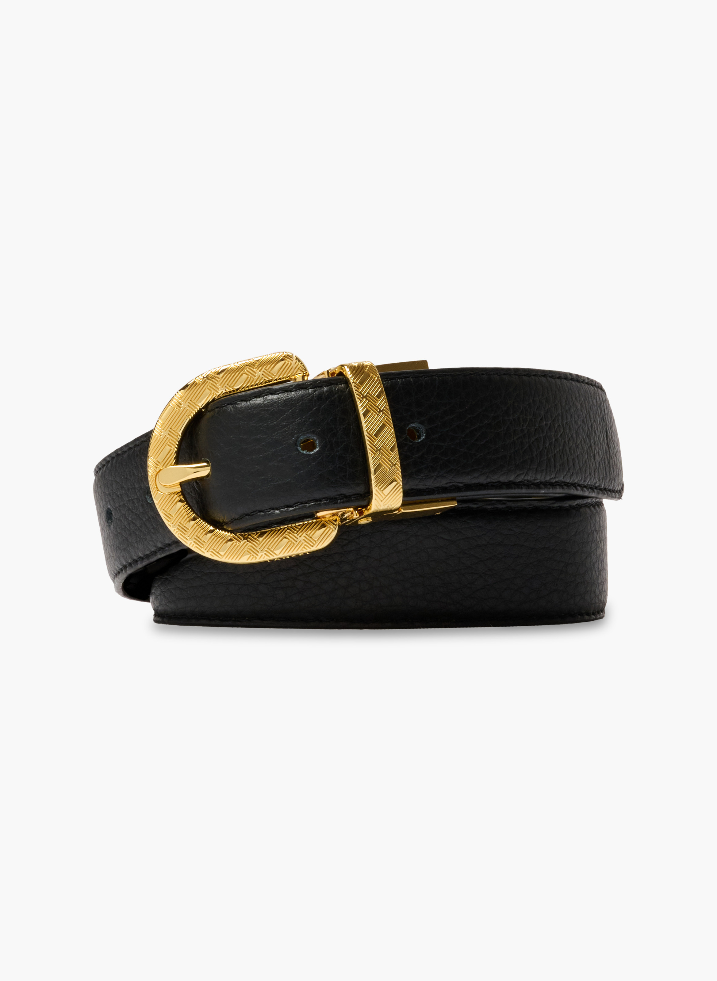 Lancel leren riem met 30 mm monogrammotief LANCEL Zwart