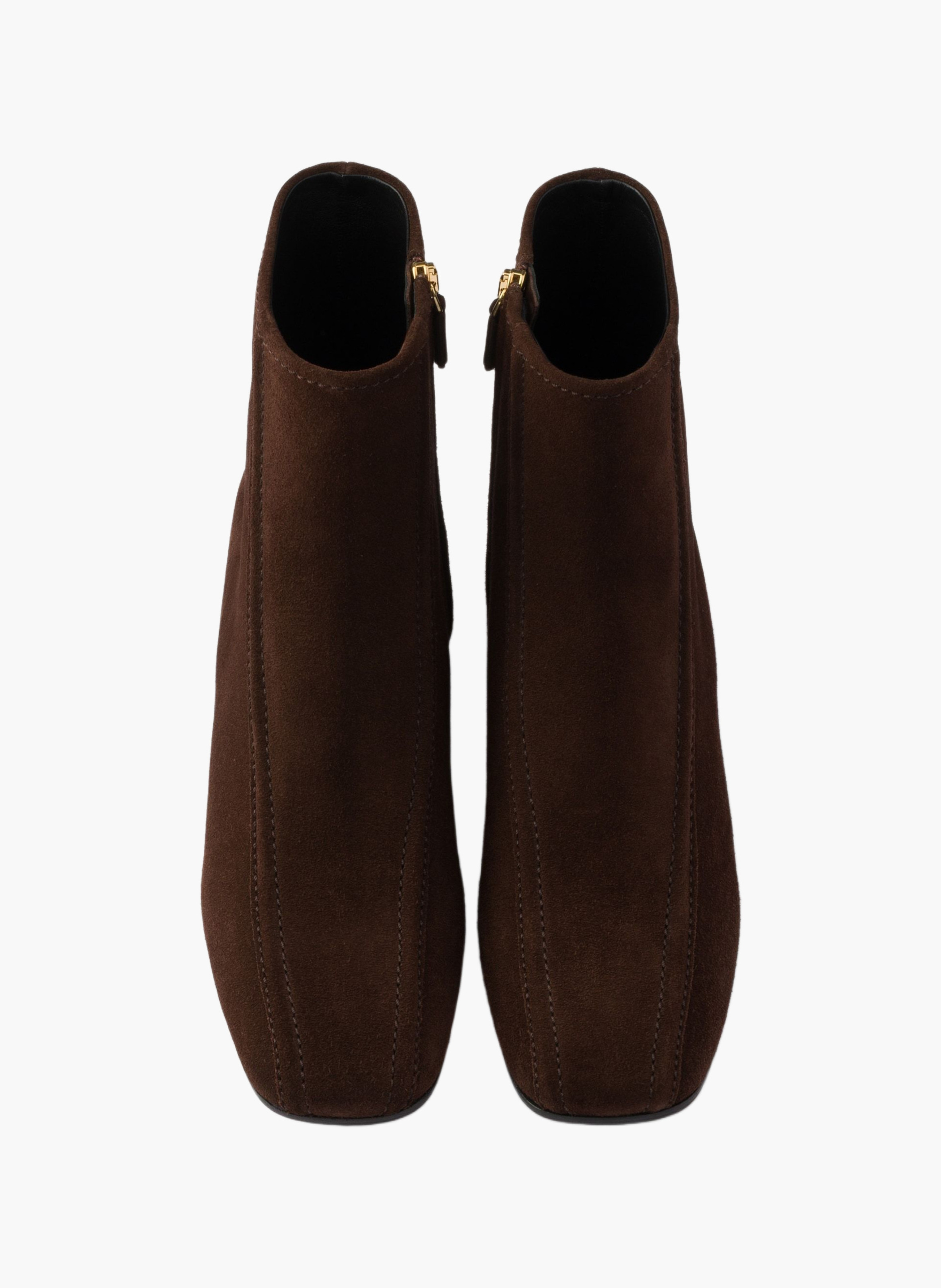 Bottines en veau velours PRADA Marron