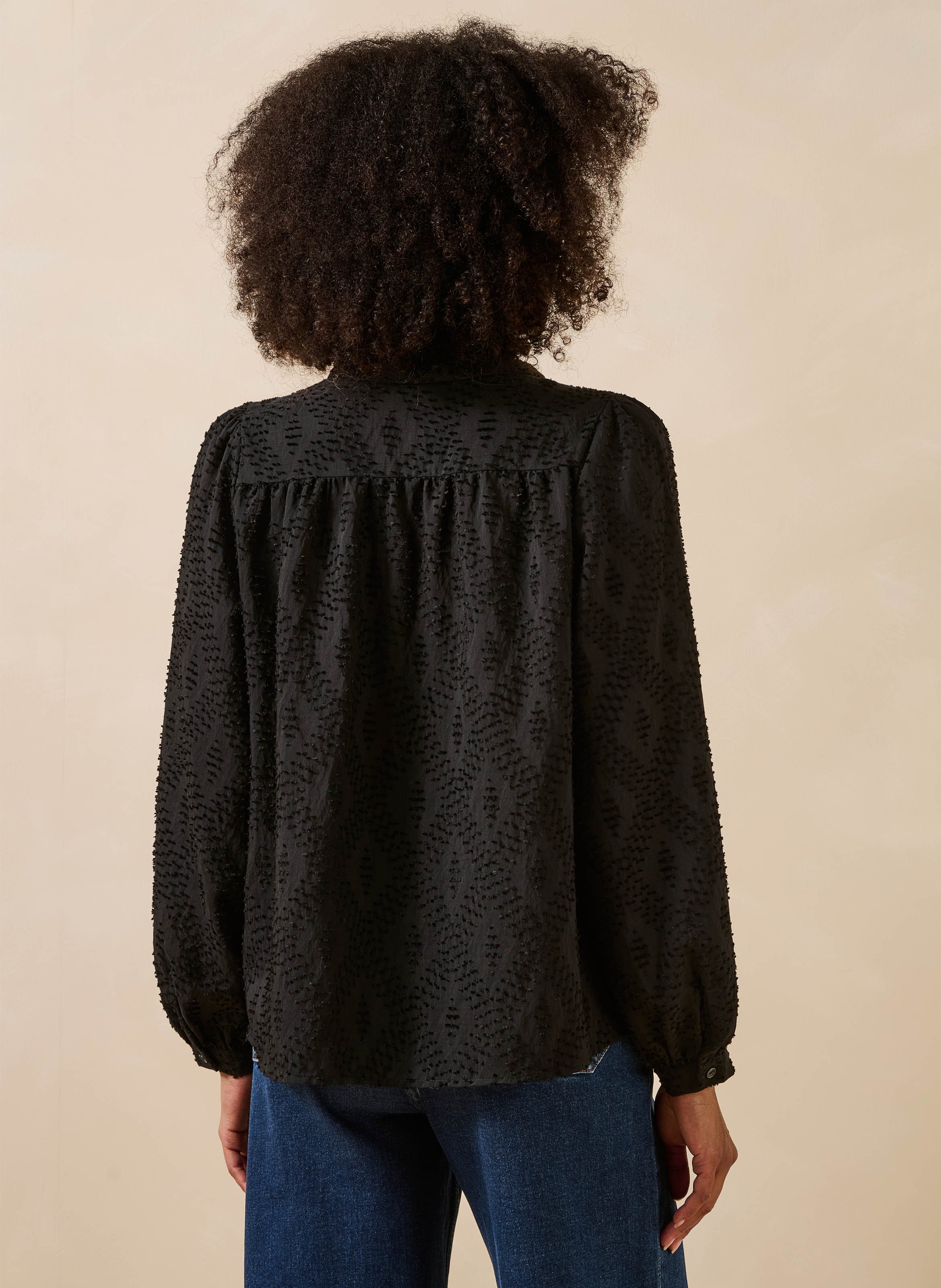 Recht shirt met lange mouwen LA FEE MARABOUTEE Zwart