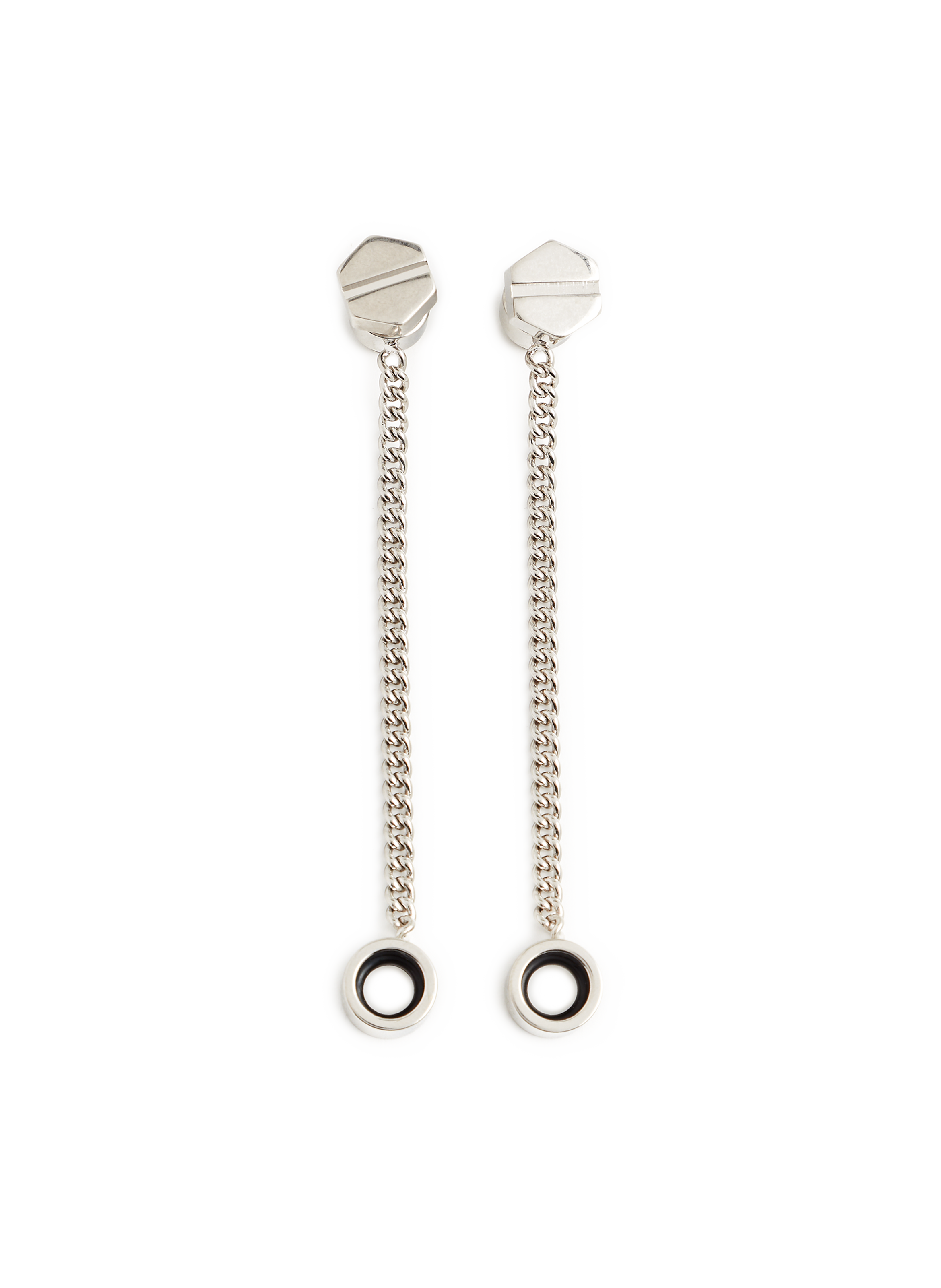 BALENCIAGA Screw brass earrings Silver