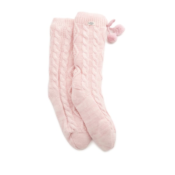 Chaussettes hautes en maille fourrées