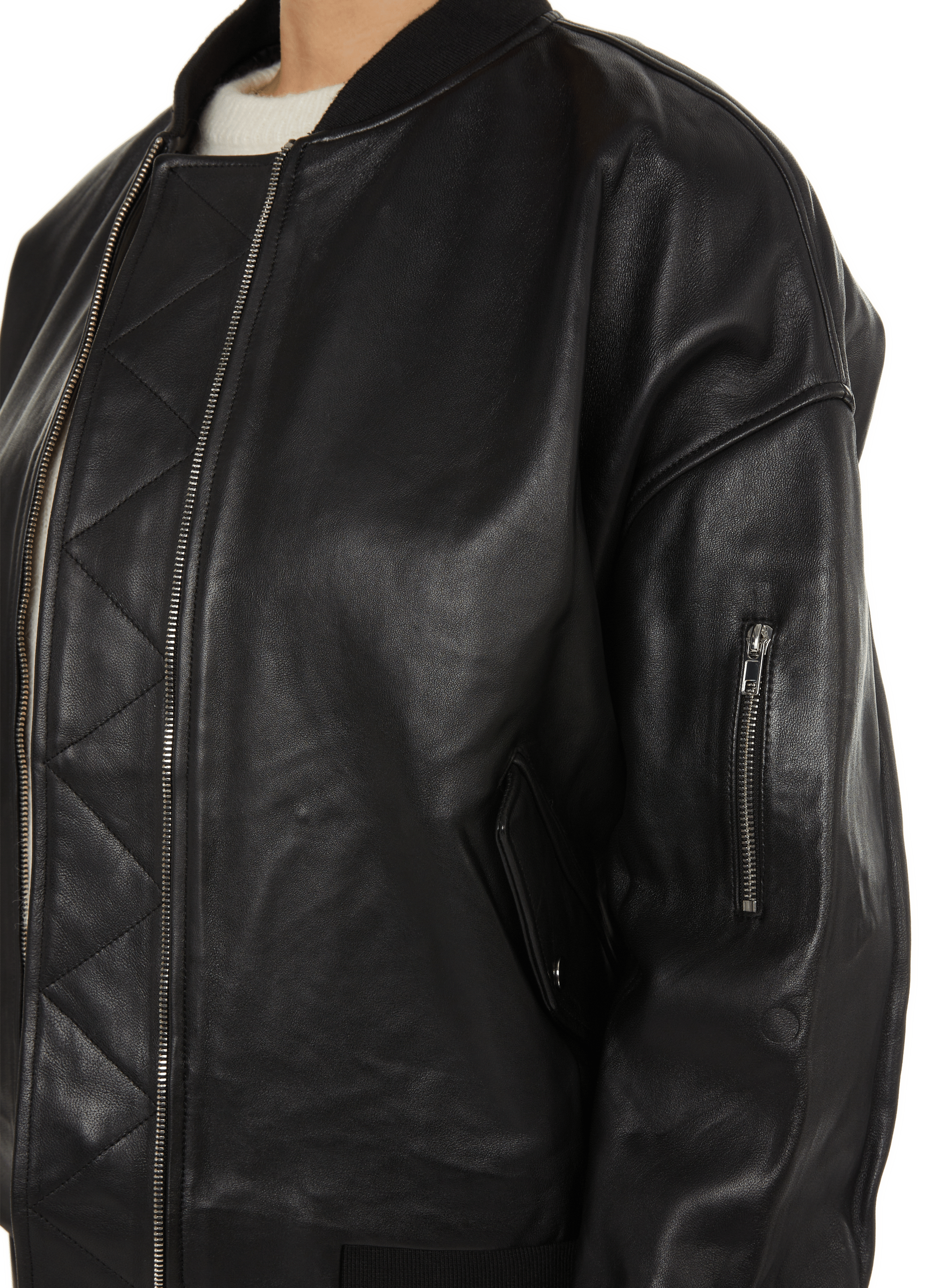 Bomber en cuir Sana SAISON 1865 Noir