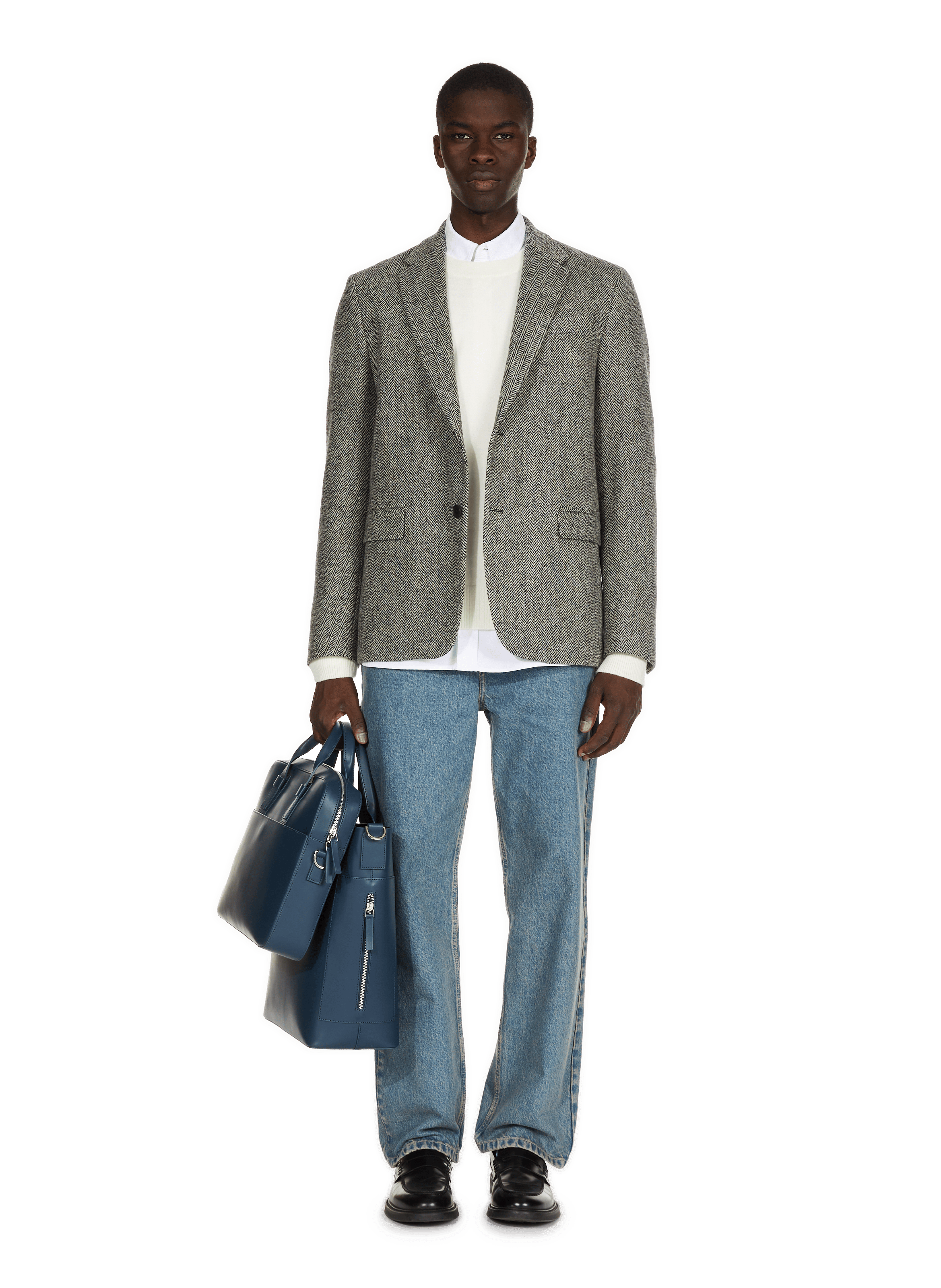 Leather tote bag SAISON 1865 Blue