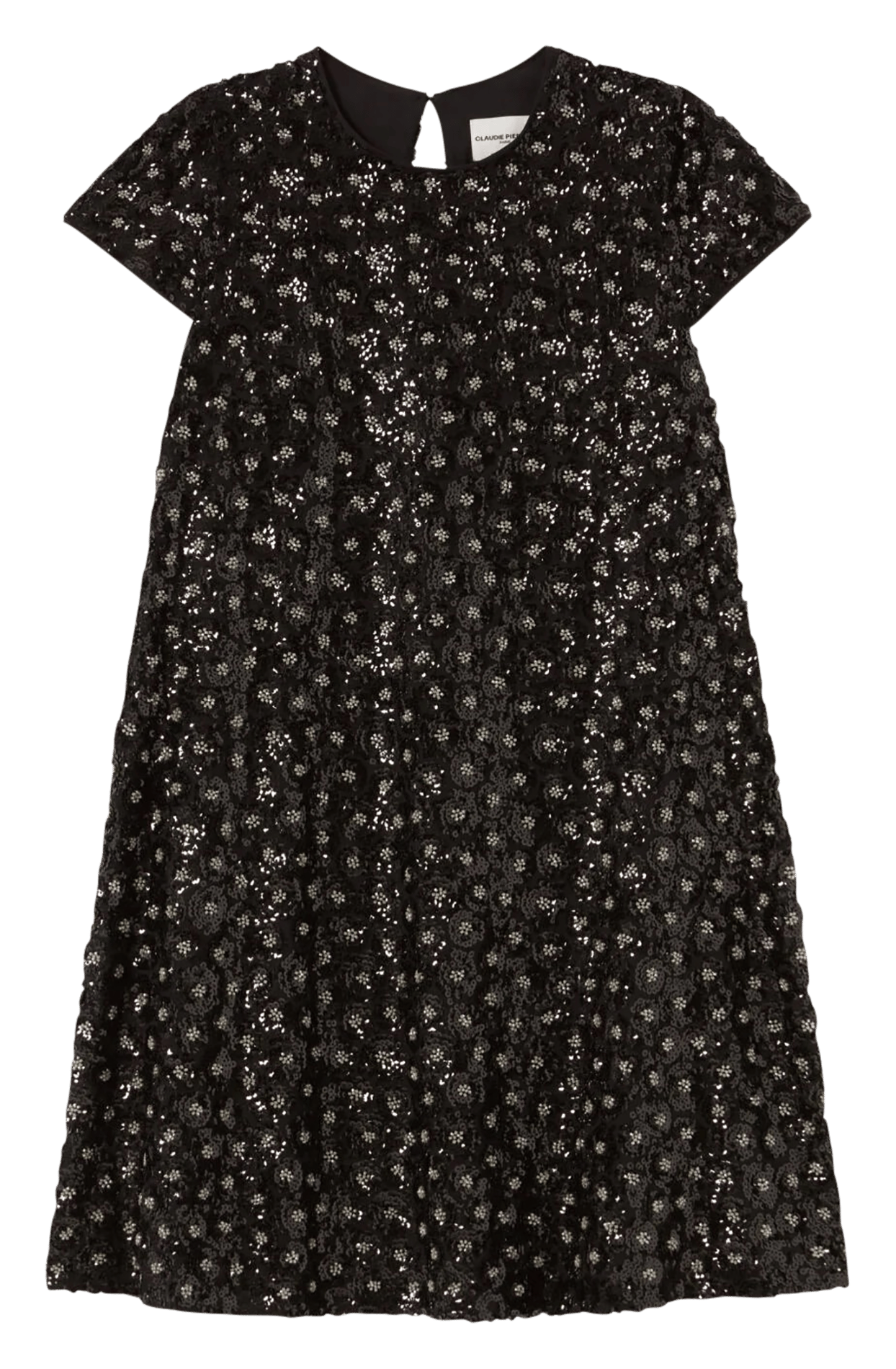 Robe courte col rond à paillettes CLAUDIE PIERLOT Noir