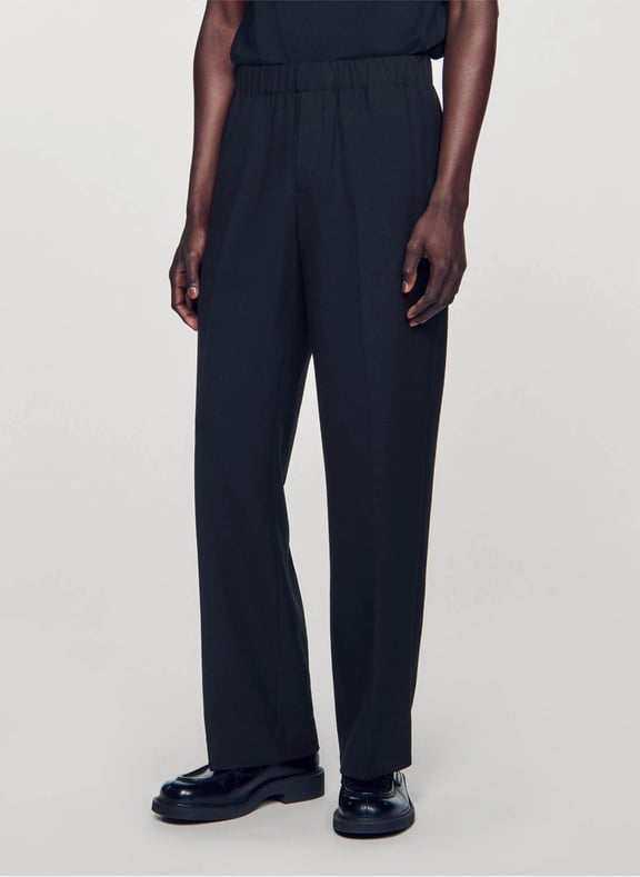 Pantalon large en jersey Noir by SANDRO SANDRO Pantalon large en jersey Noir