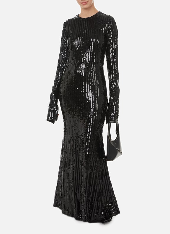Robe longue à sequins Noir by ROTATE ROTATE Robe longue à sequins Noir