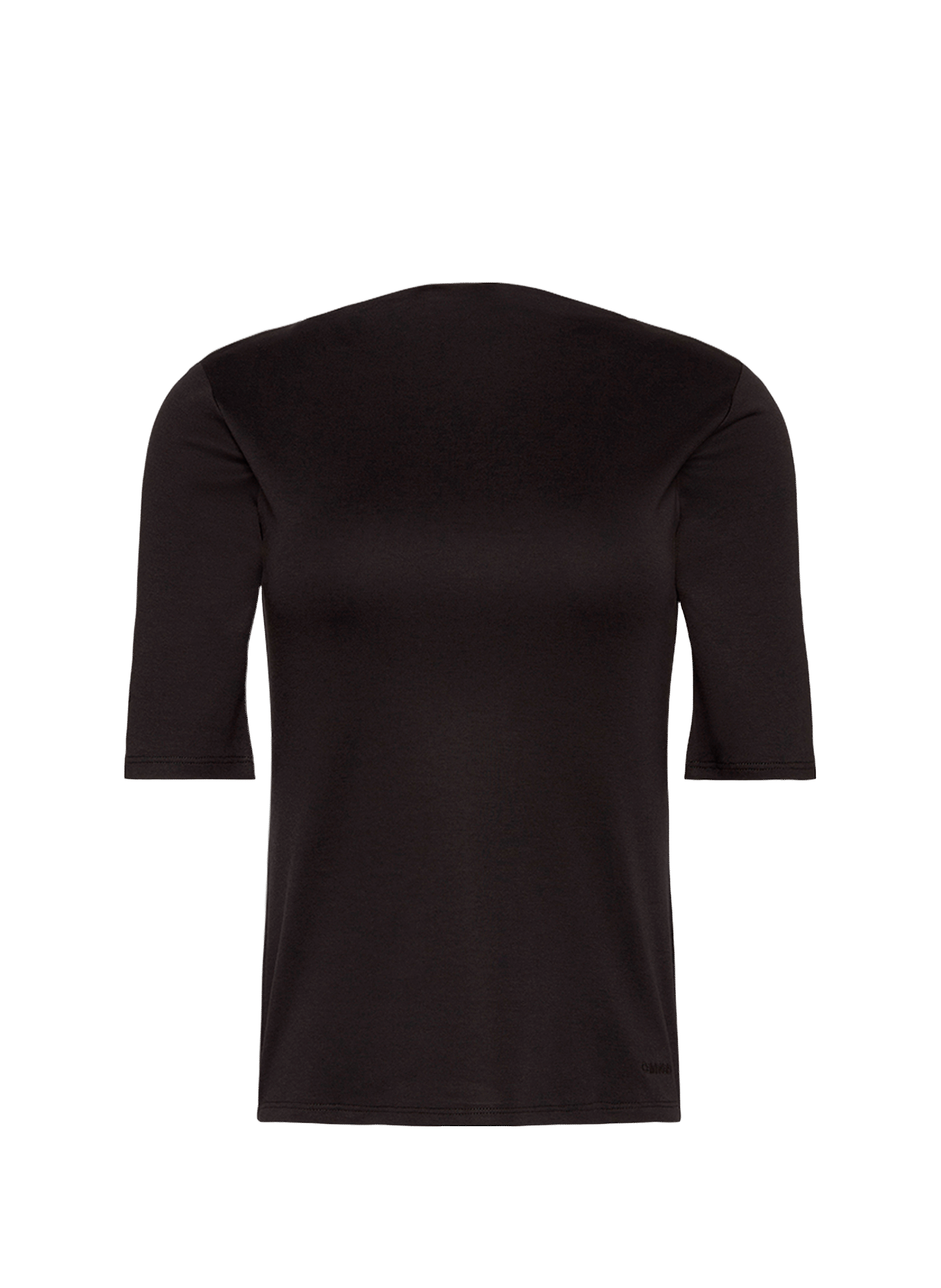 T-shirt manches 3/4 à col bateau en coton CALVIN KLEIN Noir