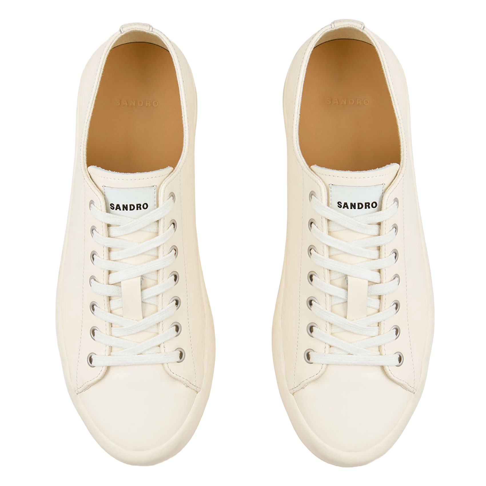 Baskets basses en cuir SANDRO Blanc