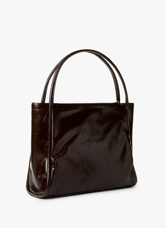 Sac cabas craquelé | Marron by AU PRINTEMPS PARIS Sac cabas craquelé Marron