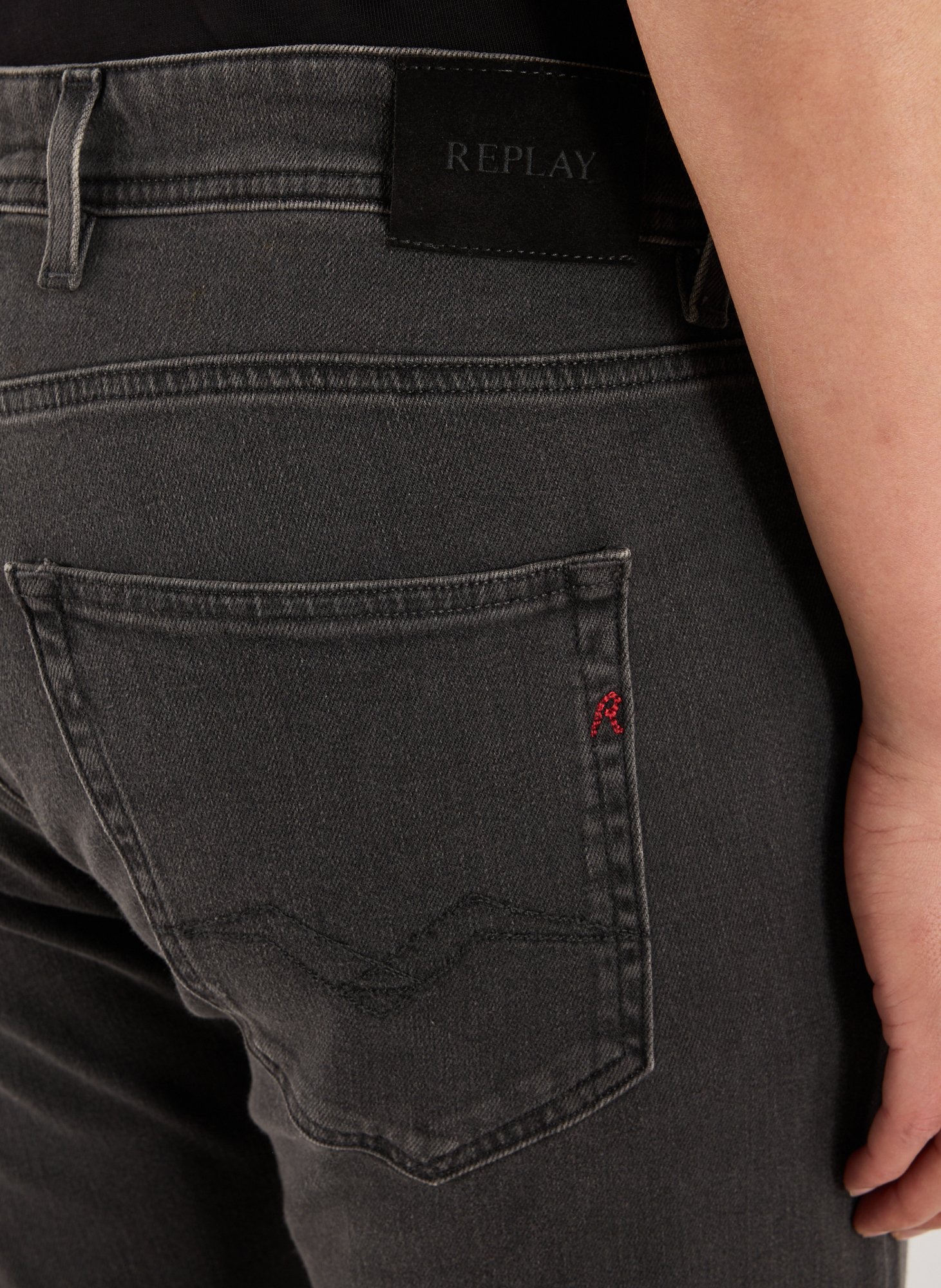 Jeans droit en coton mélangé REPLAY Gris