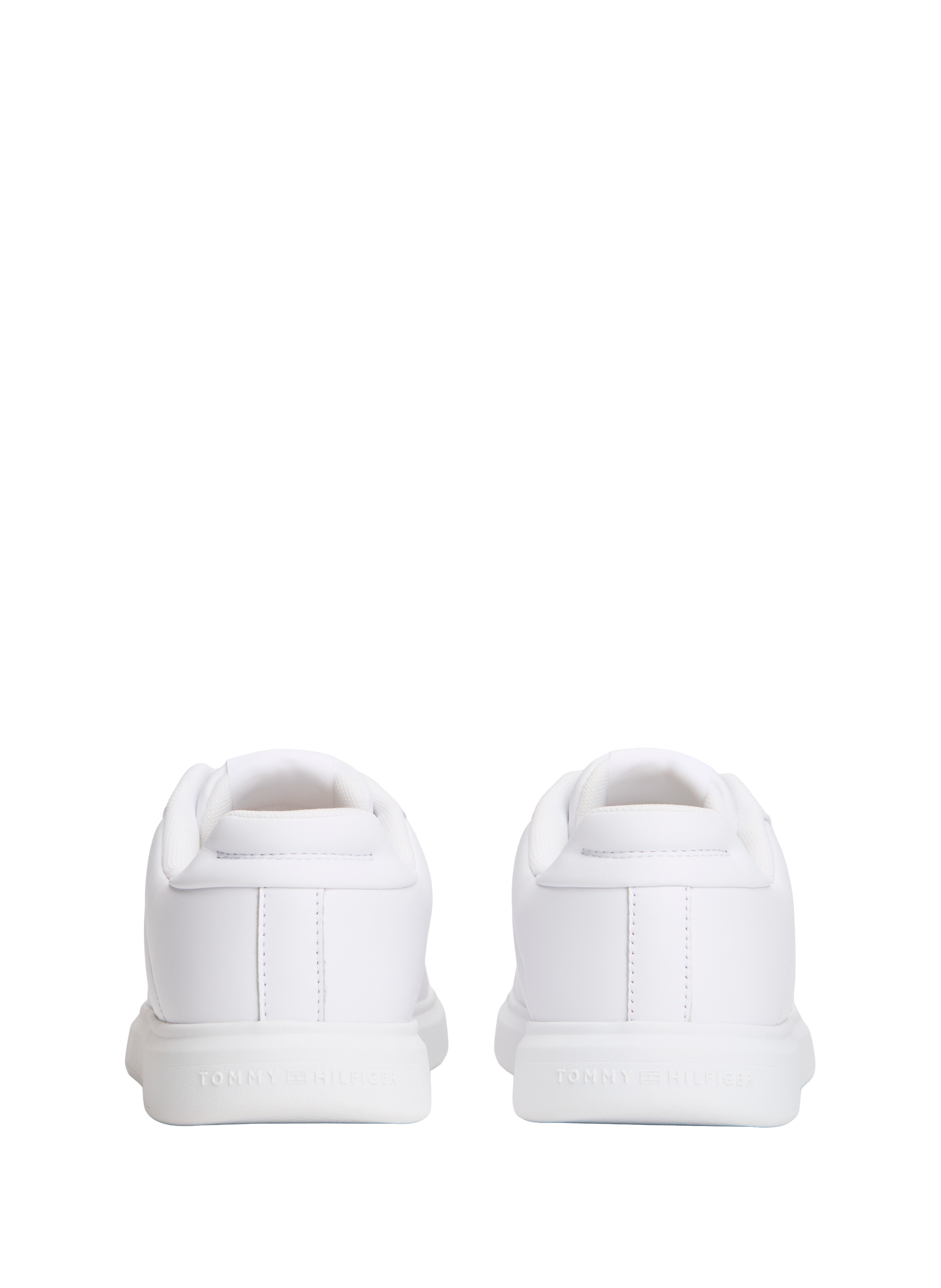 Low-top leather lace-up sneakers TOMMY HILFIGER White