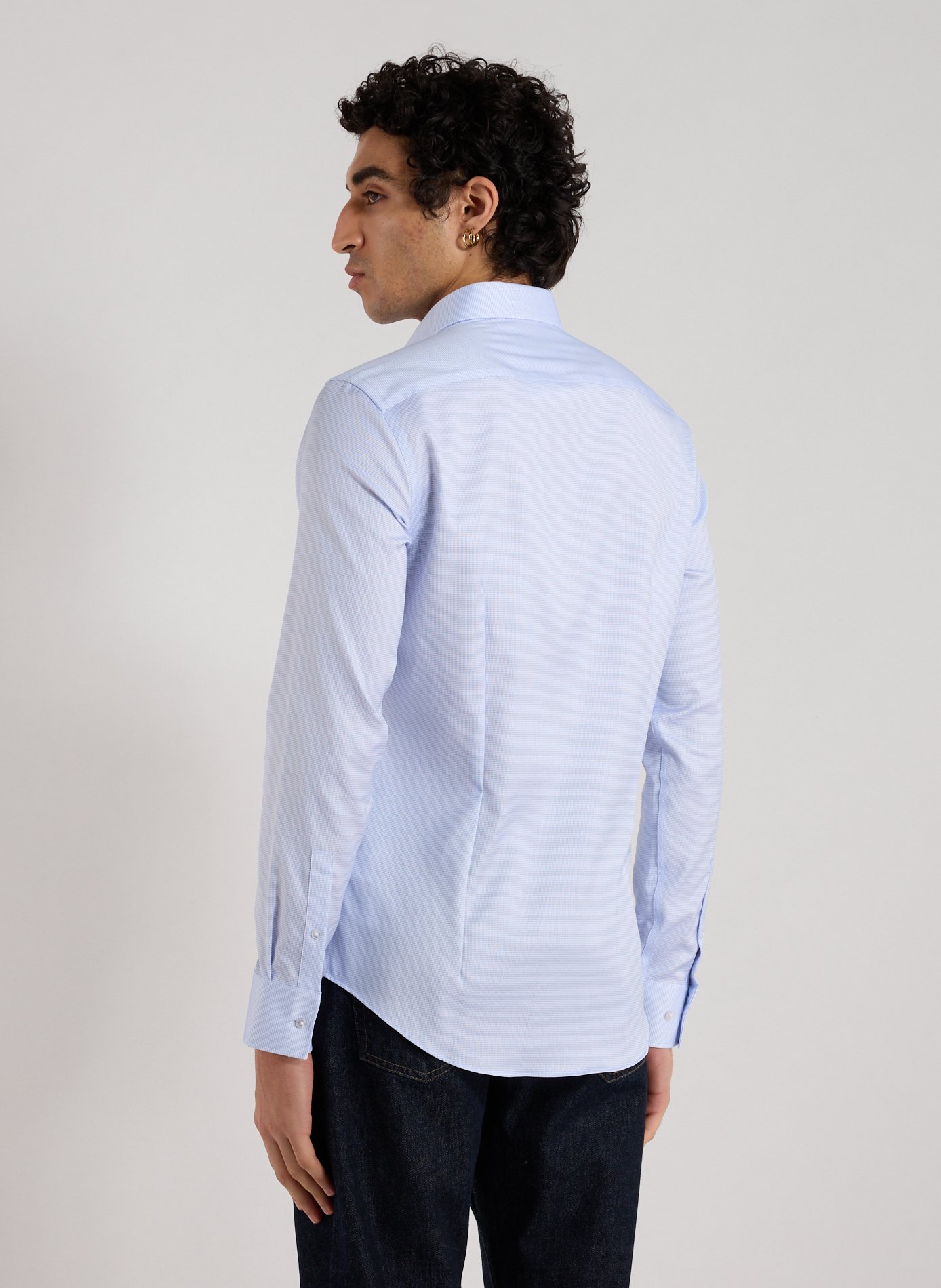 Slim cotton-blend shirt CALVIN KLEIN Blue