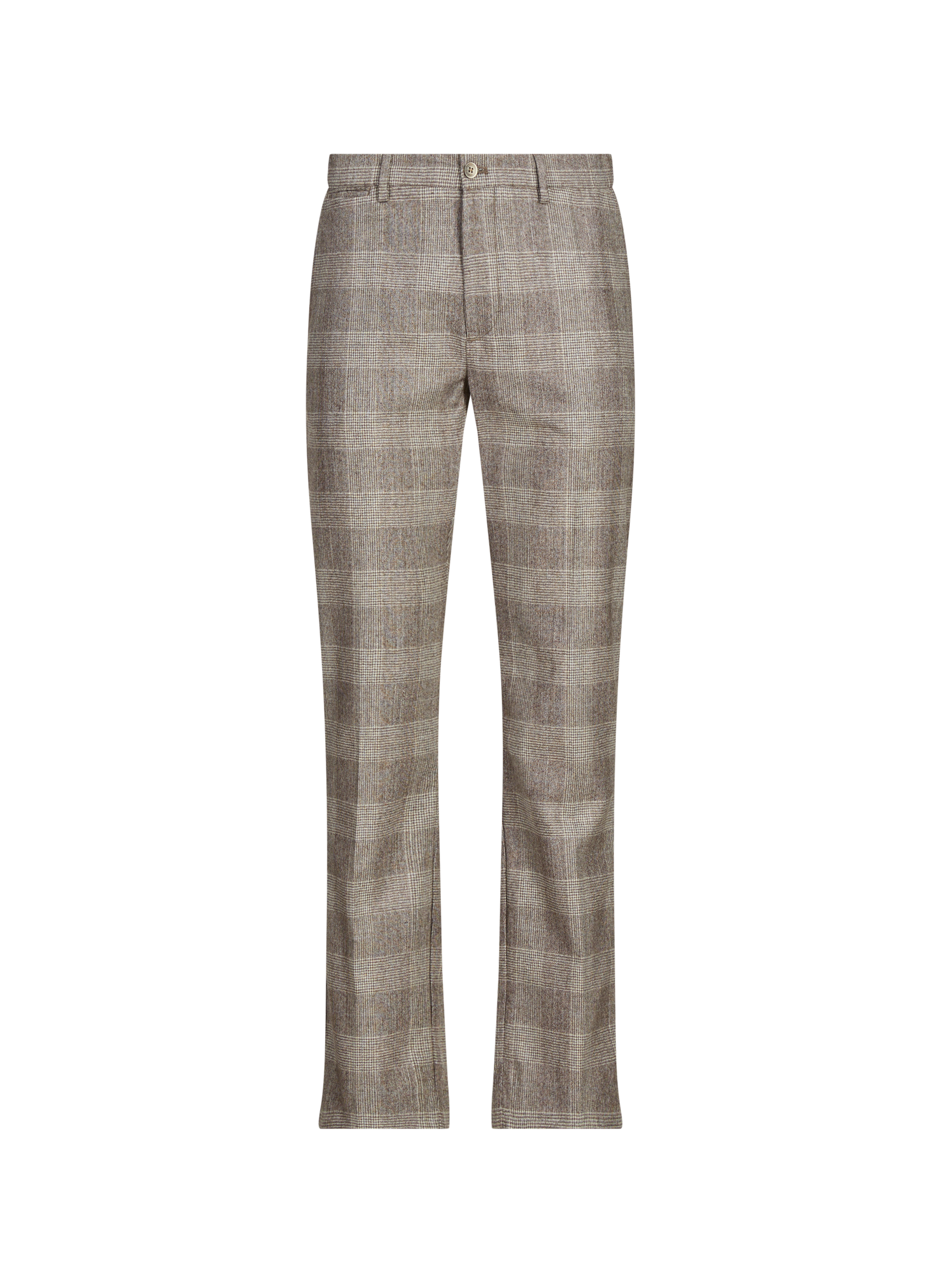 HACKETT Slim checked pants in a blend of wool and cashmere Beige