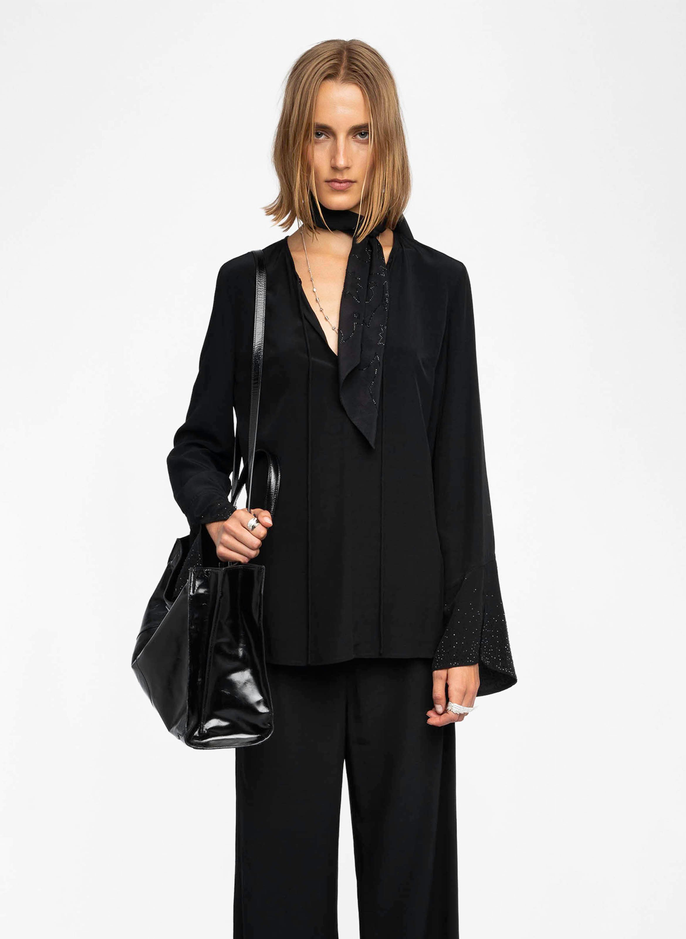 Top ample col v fluide turi ZADIG&VOLTAIRE Noir