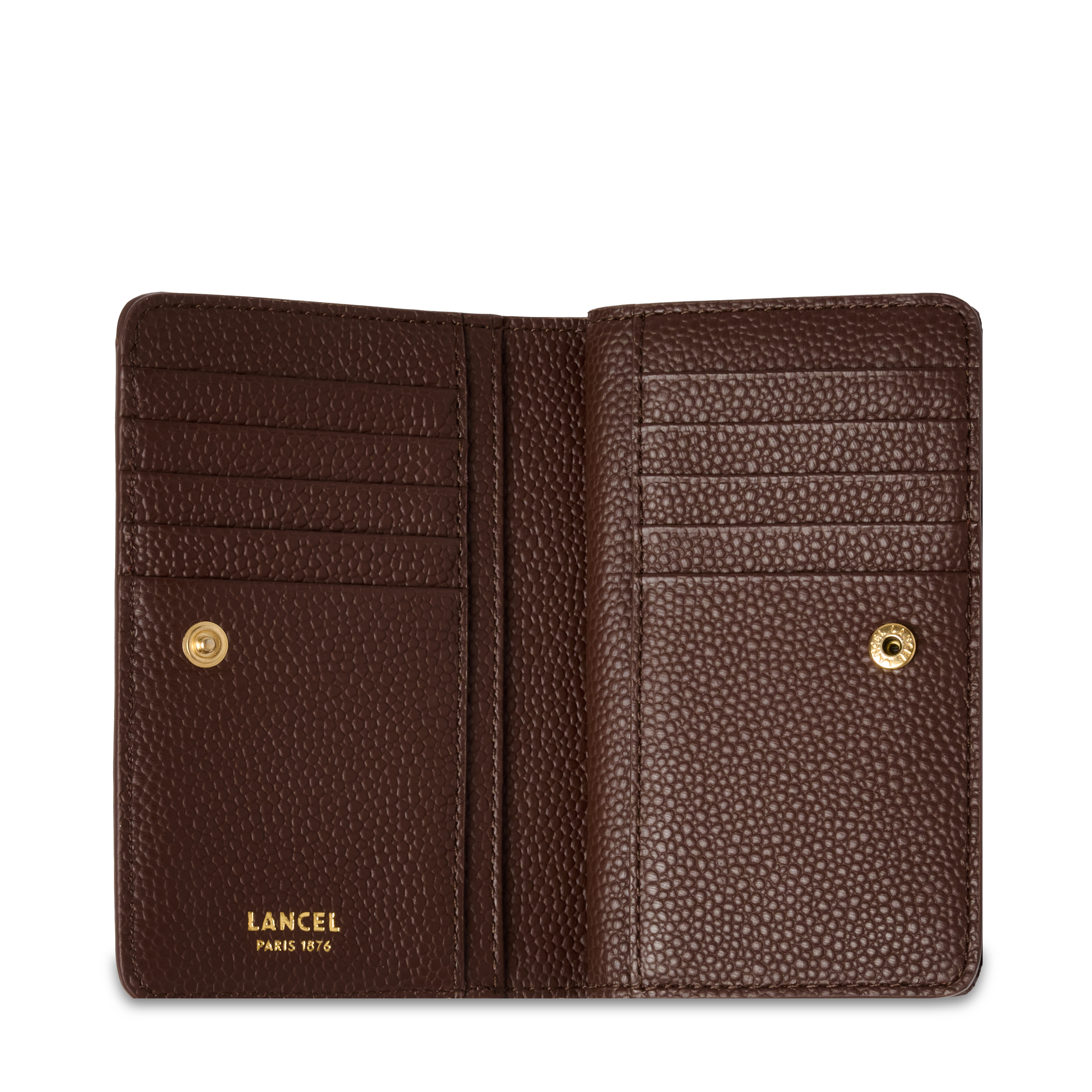 Portefeuille rectangulaire zippé ninon de lancel en cuir LANCEL Marron