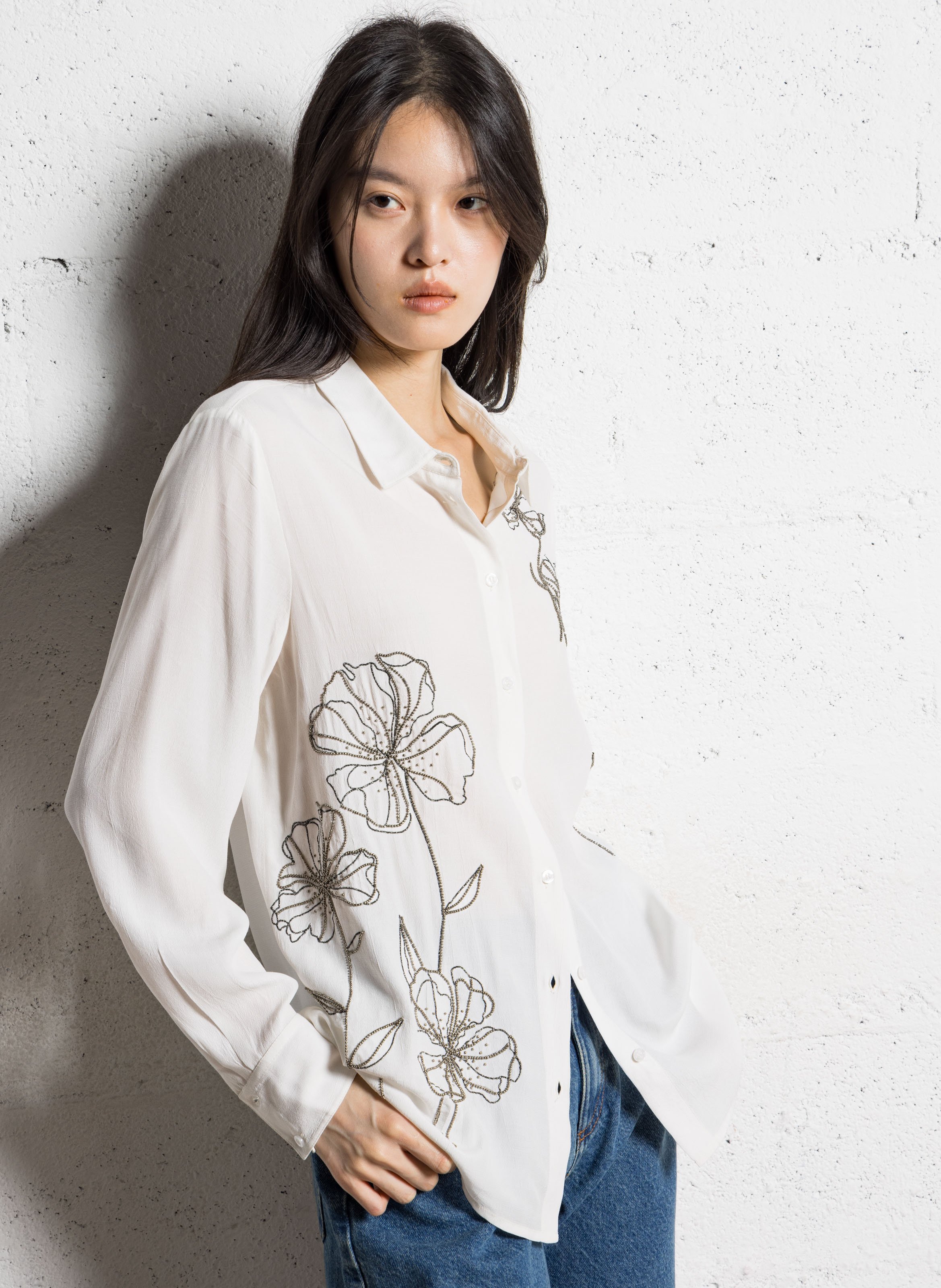 Chemise droite col classique IKKS Blanc