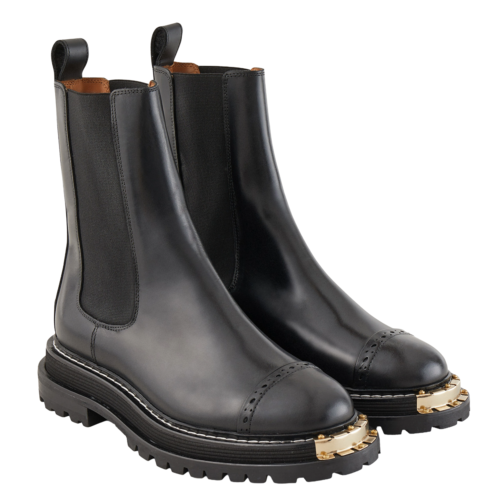 Bottines chelsea à détail métallique en cuir SANDRO Noir