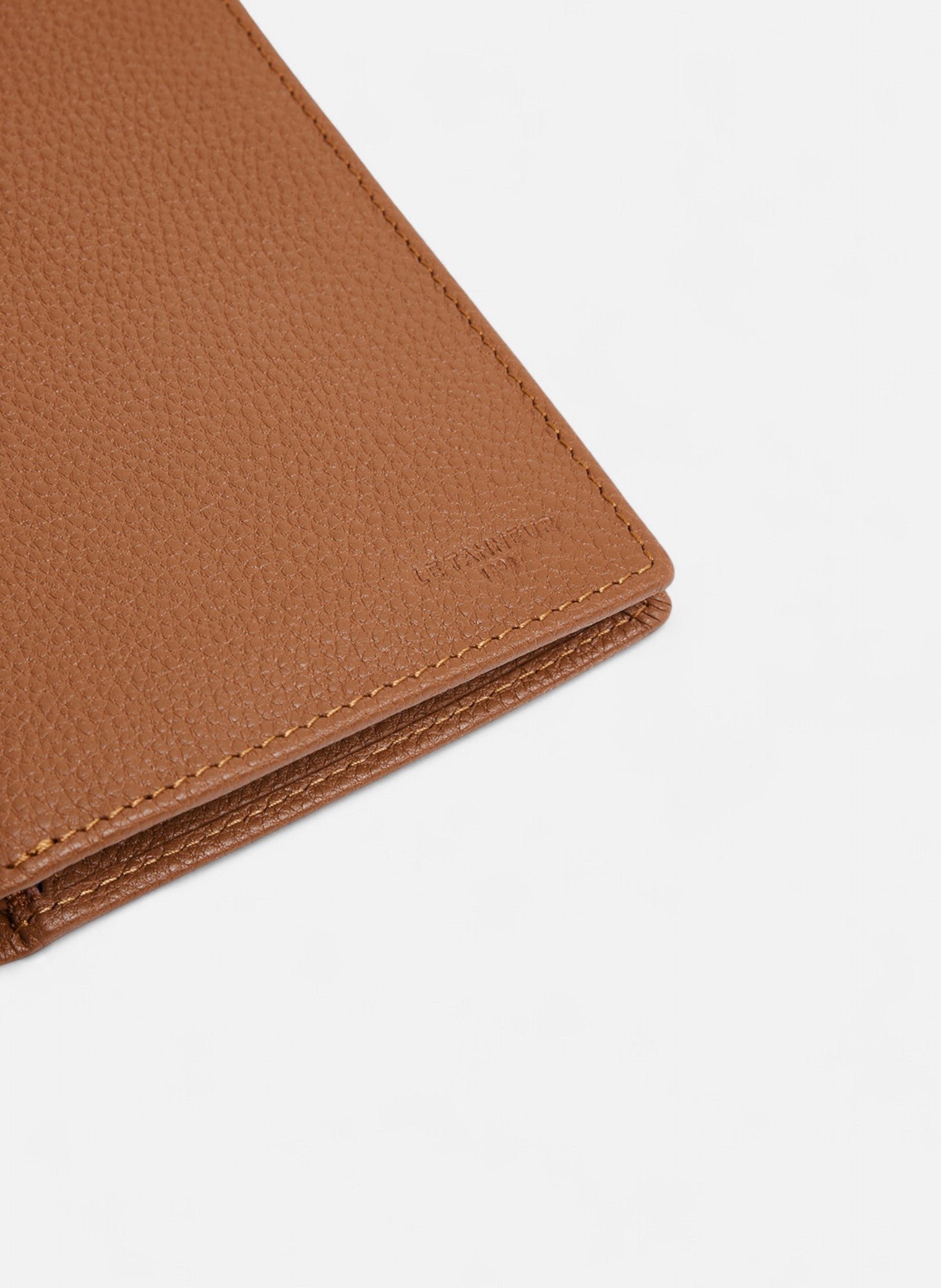 Grand portefeuille zippé charles en cuir grainé LE TANNEUR Marron