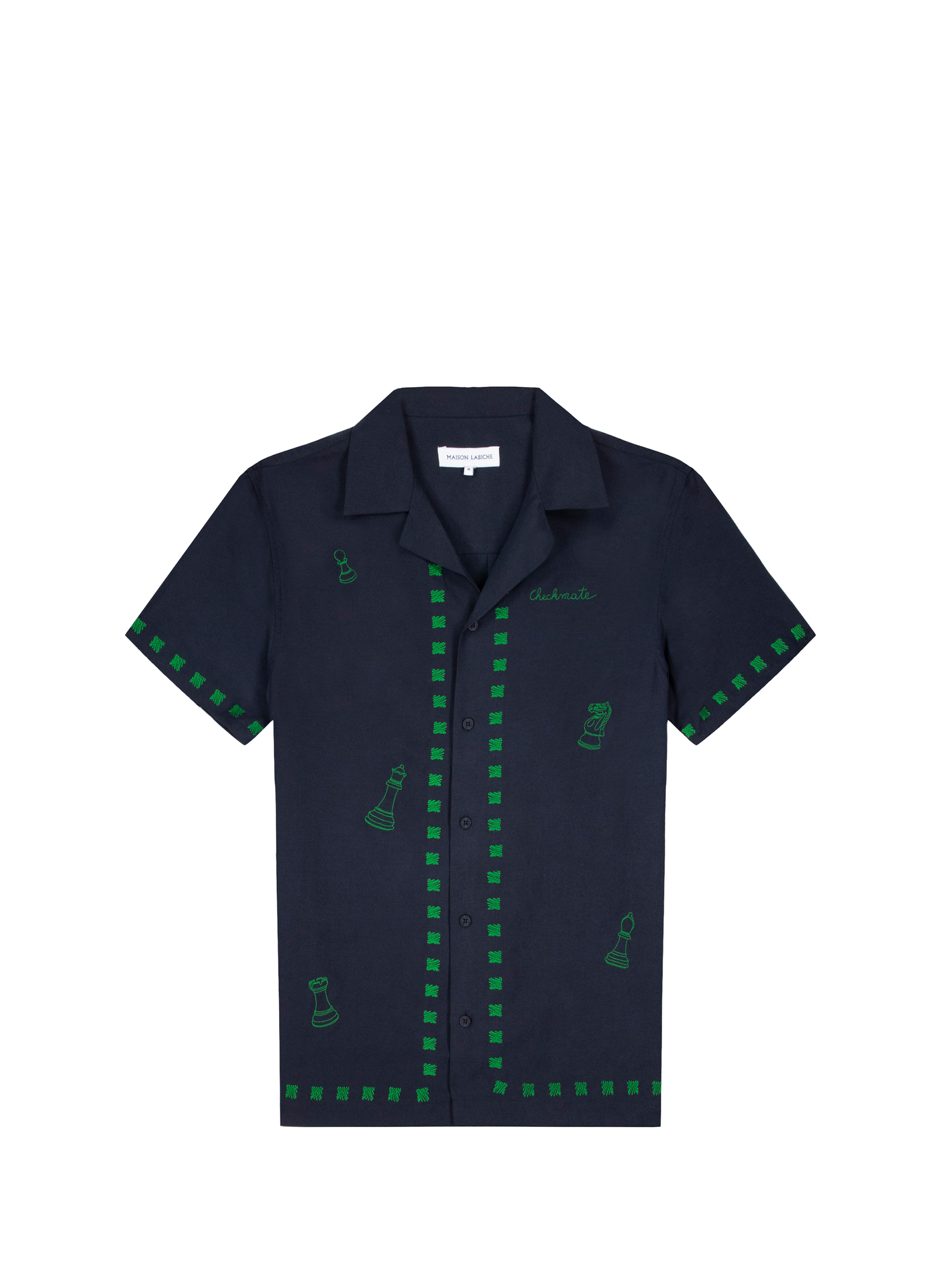 Chemise brodée à manches courtes Morney MAISON LABICHE Blue