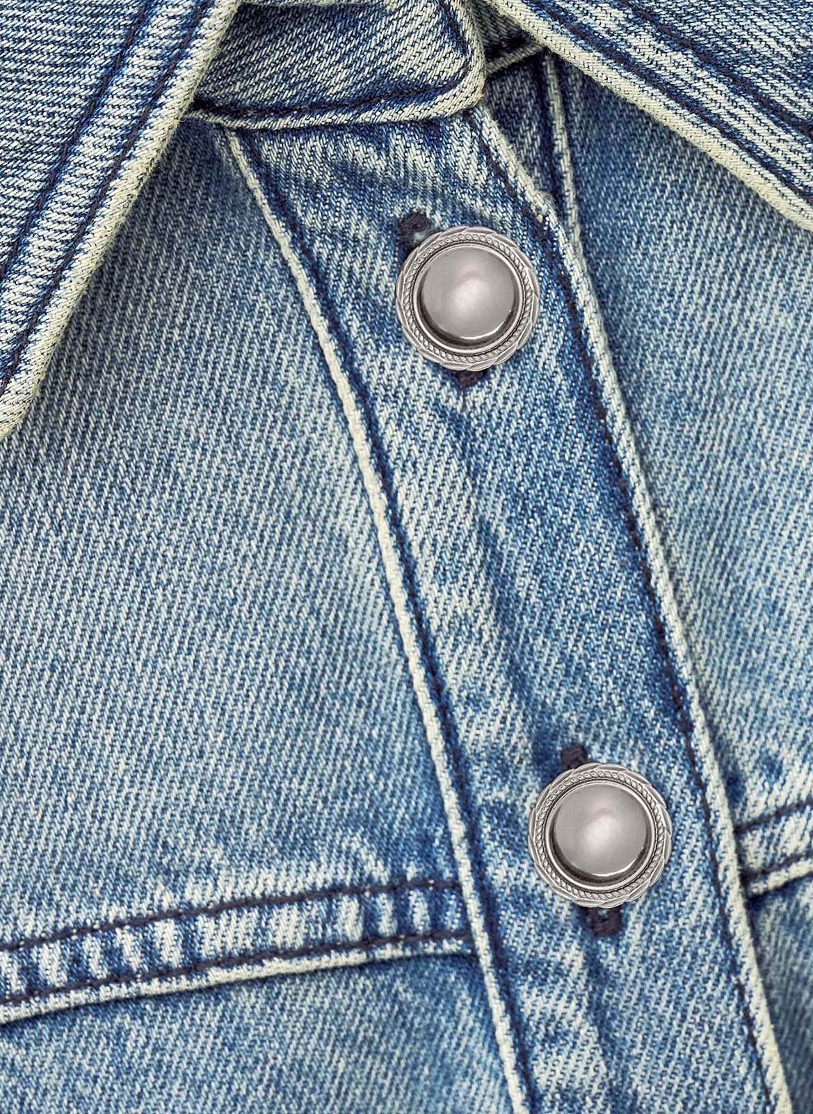 Robe courte chemise en jean tona BA&SH Bleu