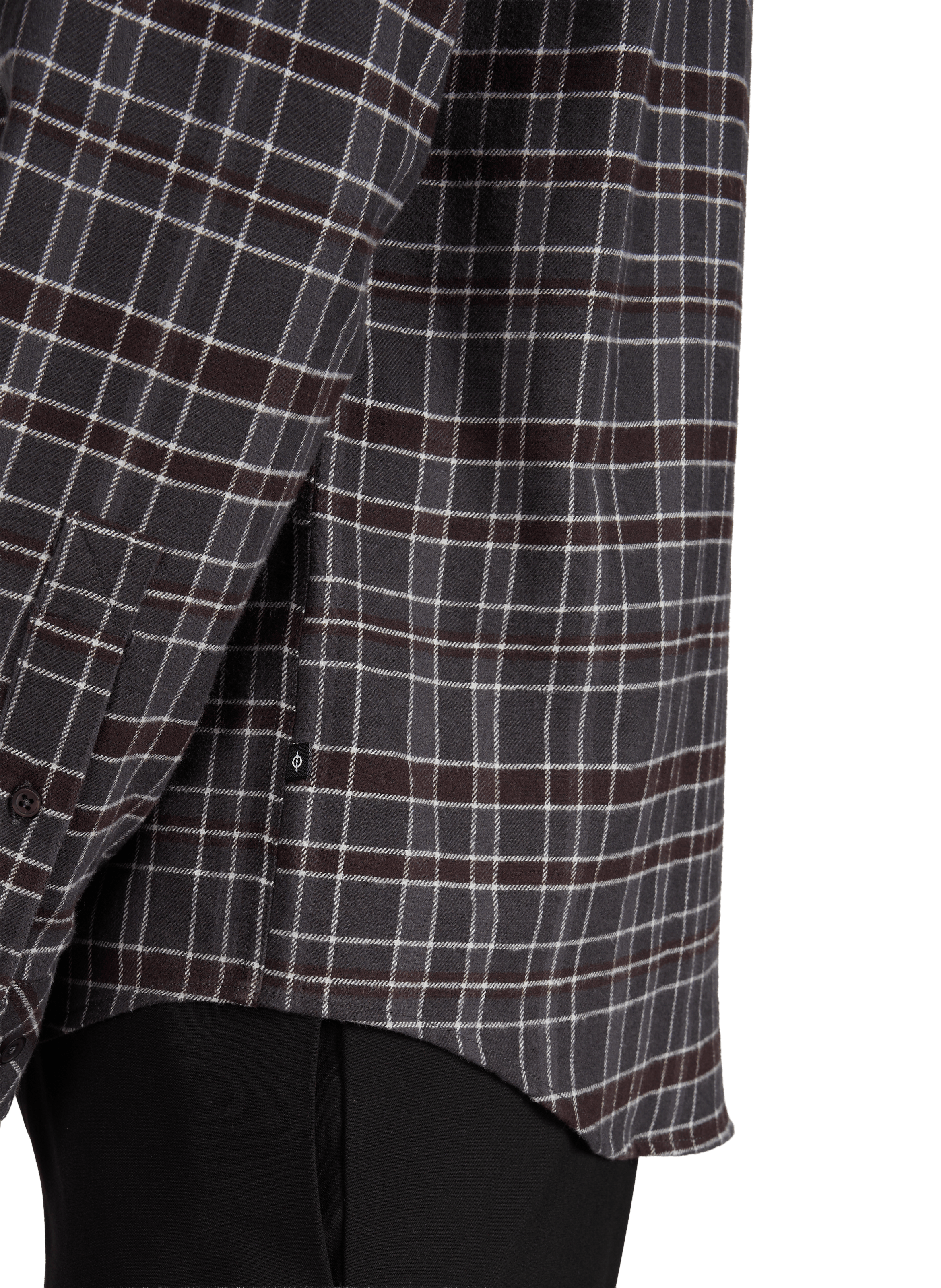 Classic collar shirt in organic cotton checkered fabric SAMSOE SAMSOE Brown