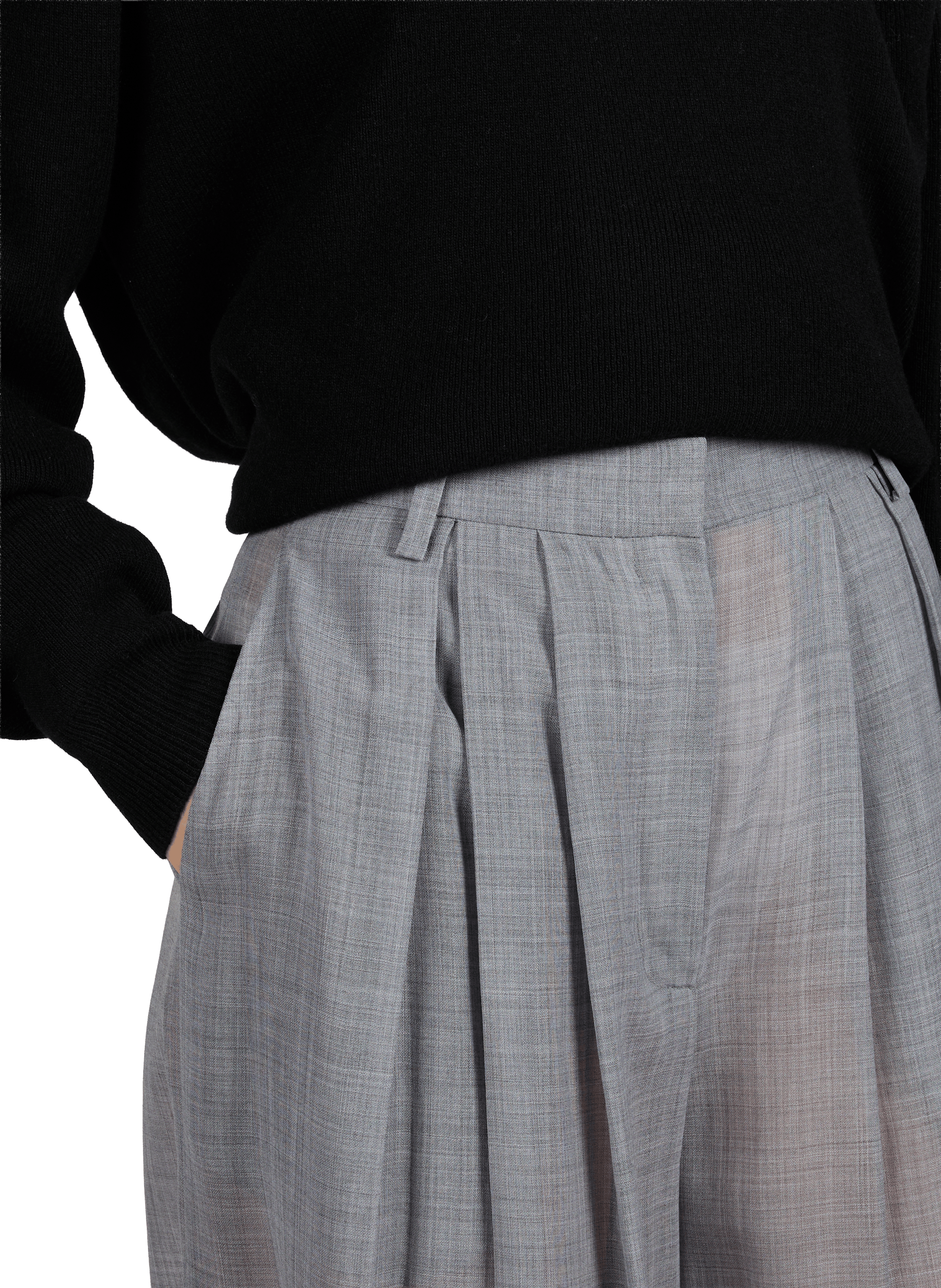 Mixed wool balloon pants TIBI Grey