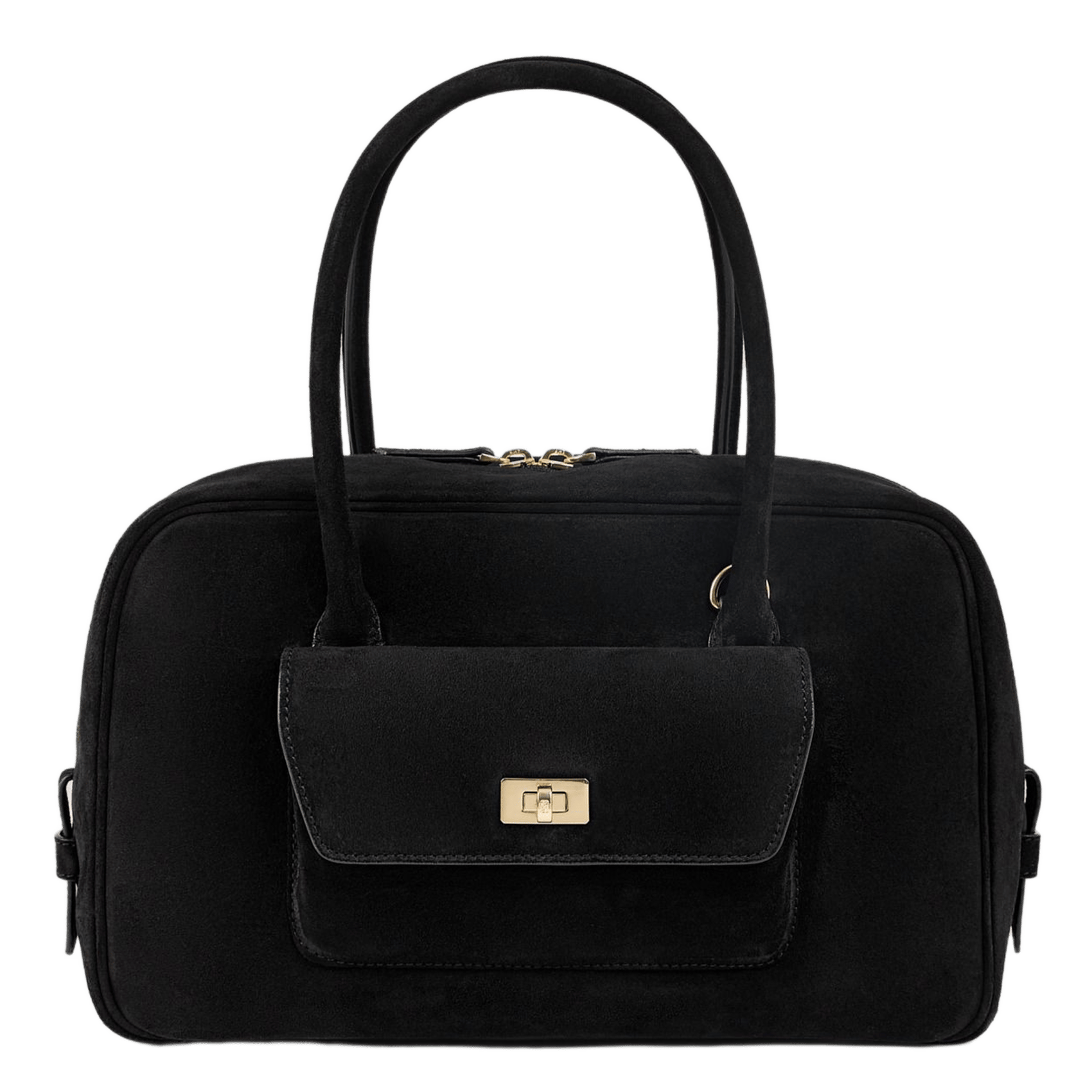 Sac cabas en cuir velours SANDRO Noir