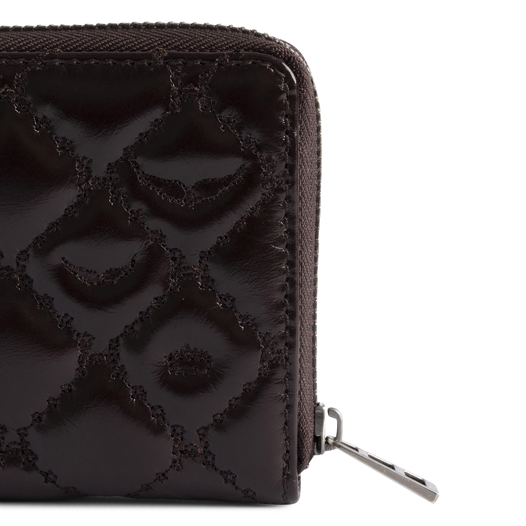 Portefeuille en cuir matelassé mini zv ZADIG&VOLTAIRE Marron