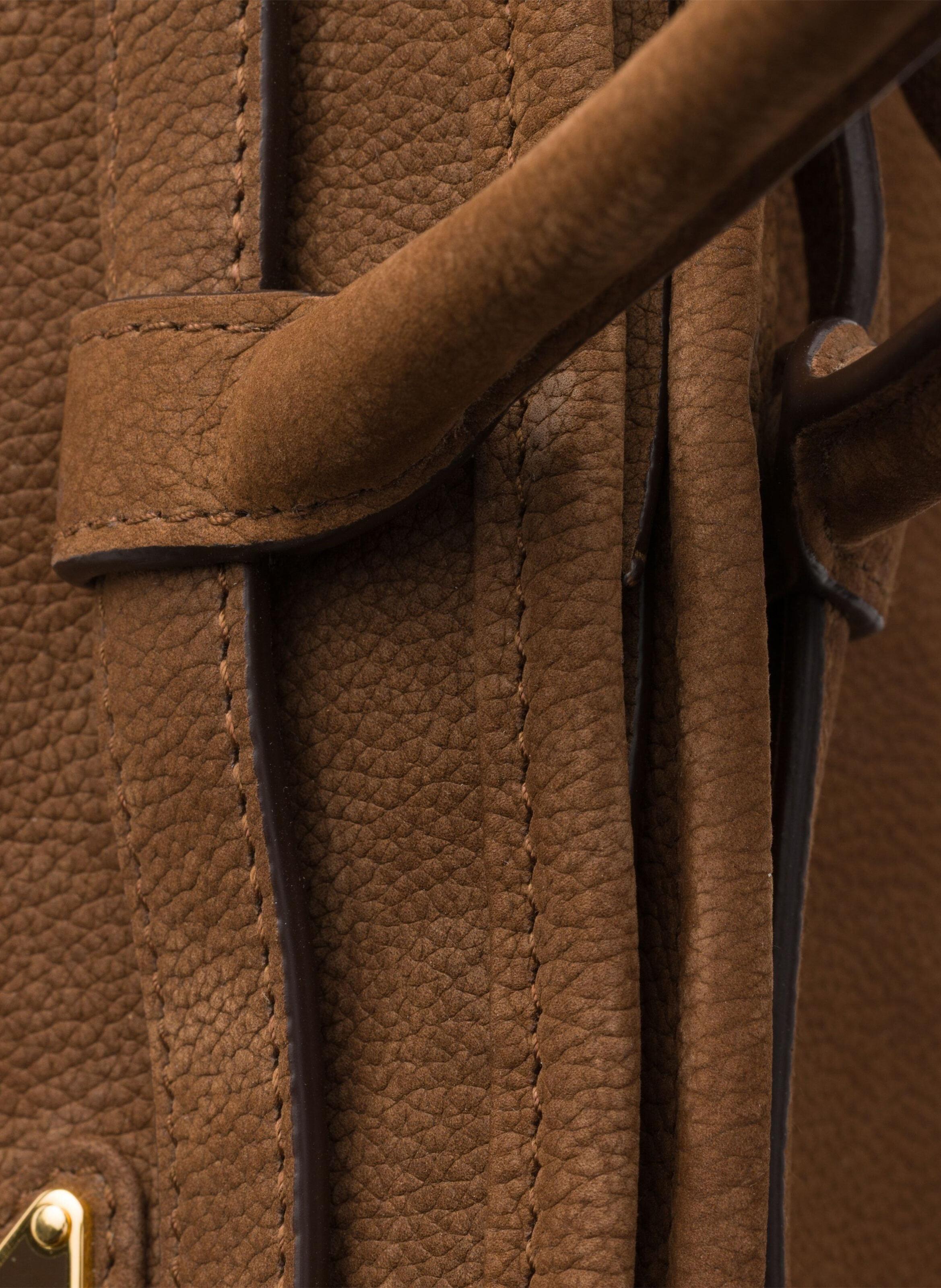 Grand sac à main prada bonnie en cuir nubuck PRADA Marron