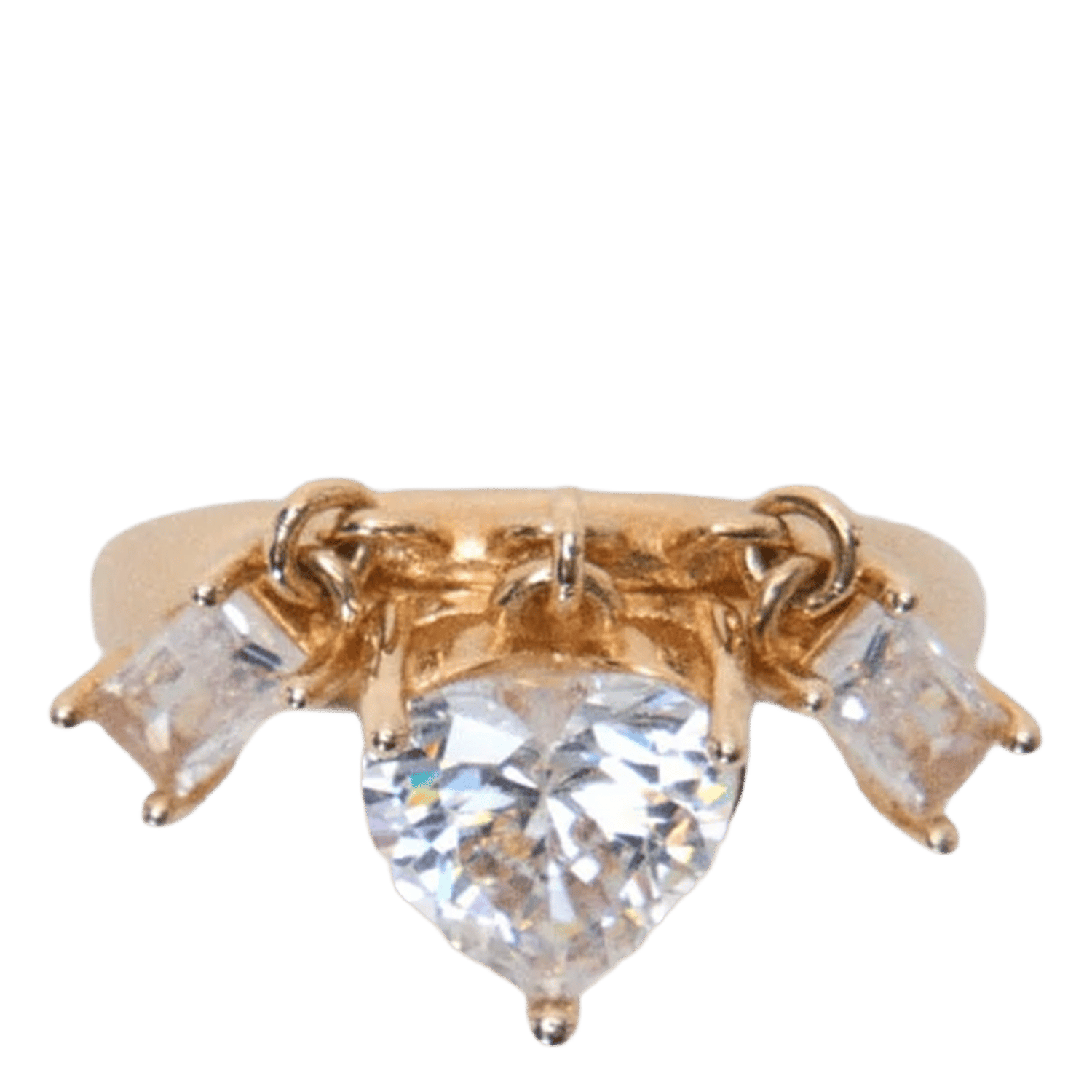 Bague à strass en laiton MAJE Doré