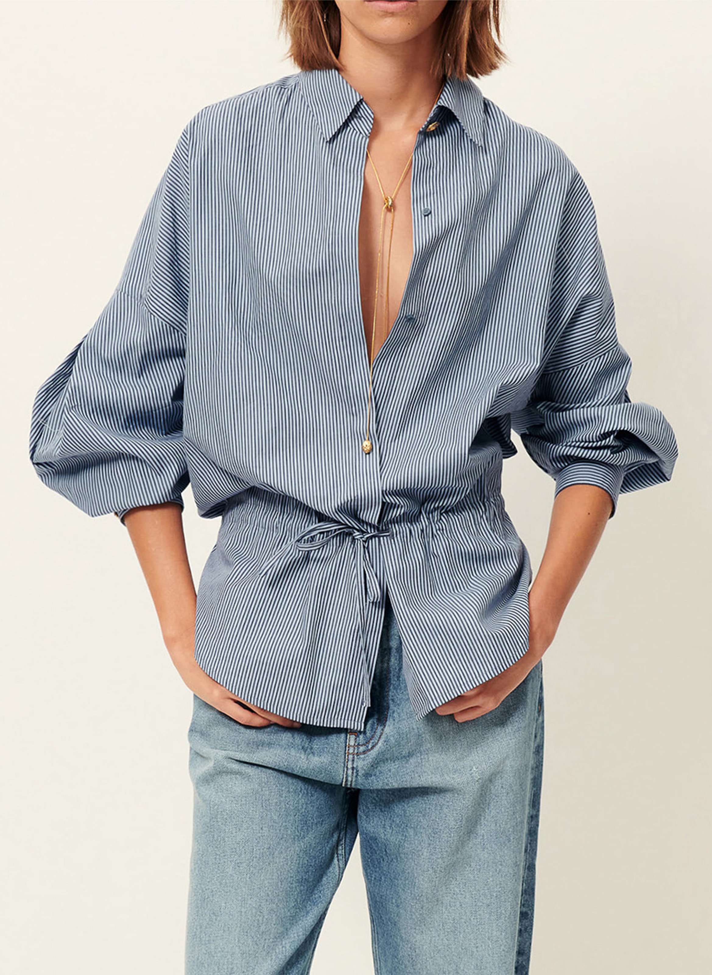 Chemise col classique en coton santalin SESSUN Bleu