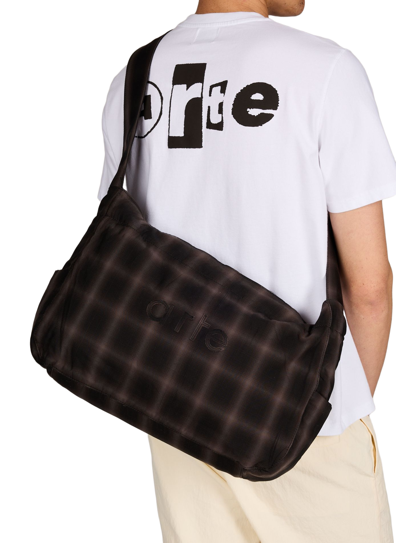 Borsa a tracolla a quadri ARTE ANTWERP Nero