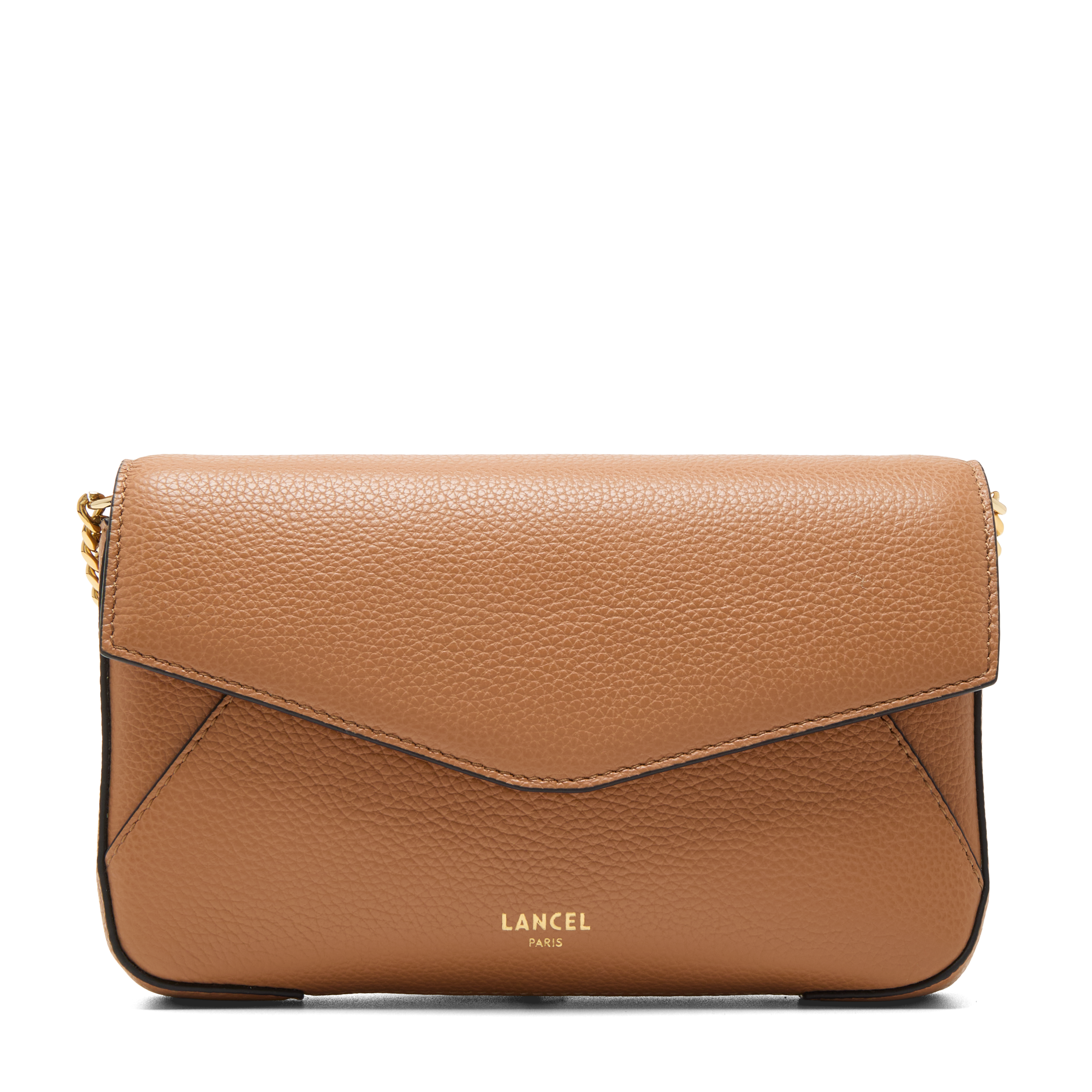 Pochette chaine avec porte-cartes amovible enveloppe de lancel en cuir LANCEL Marron