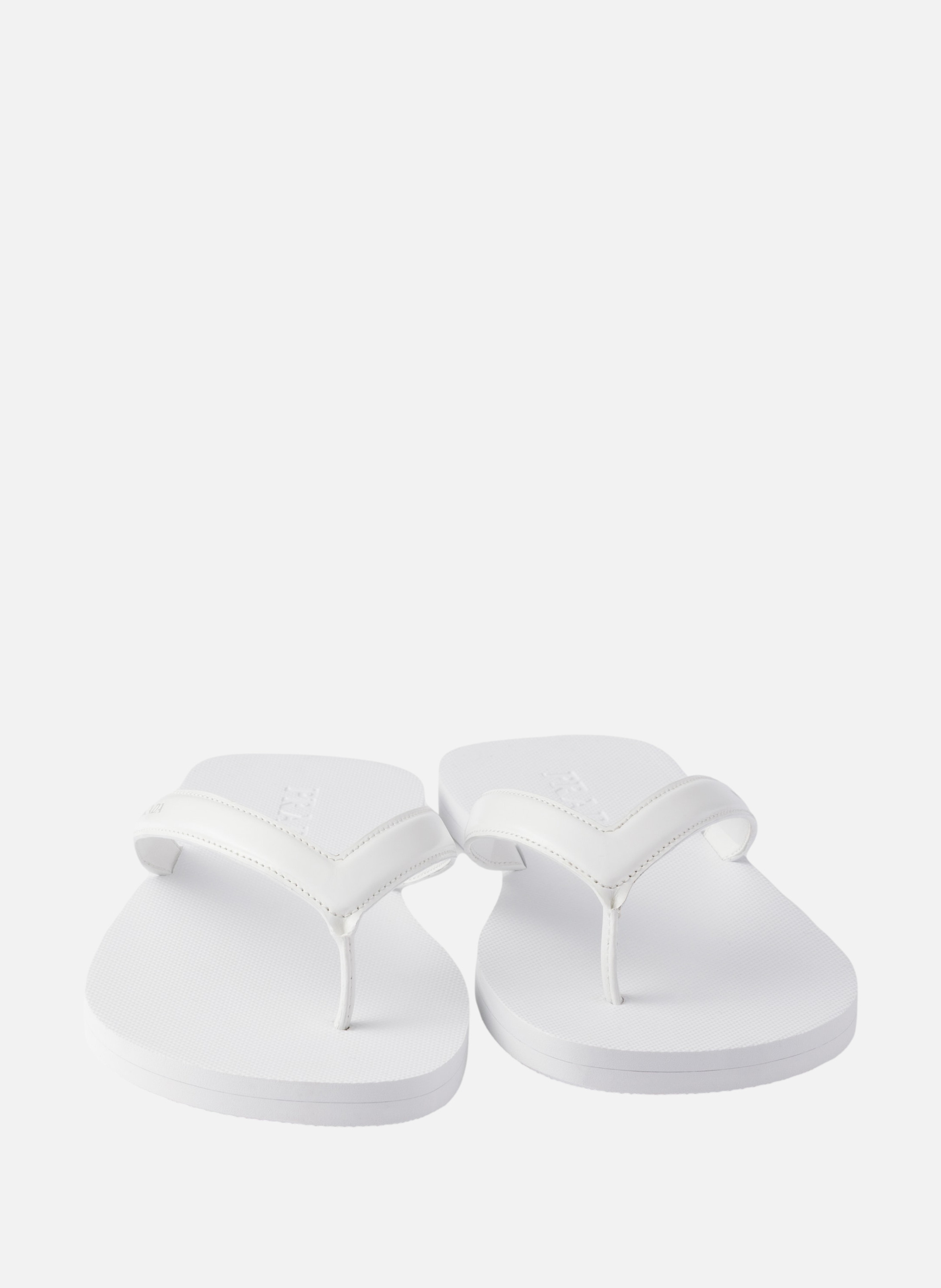 Tongs en cuir brossé PRADA Blanc