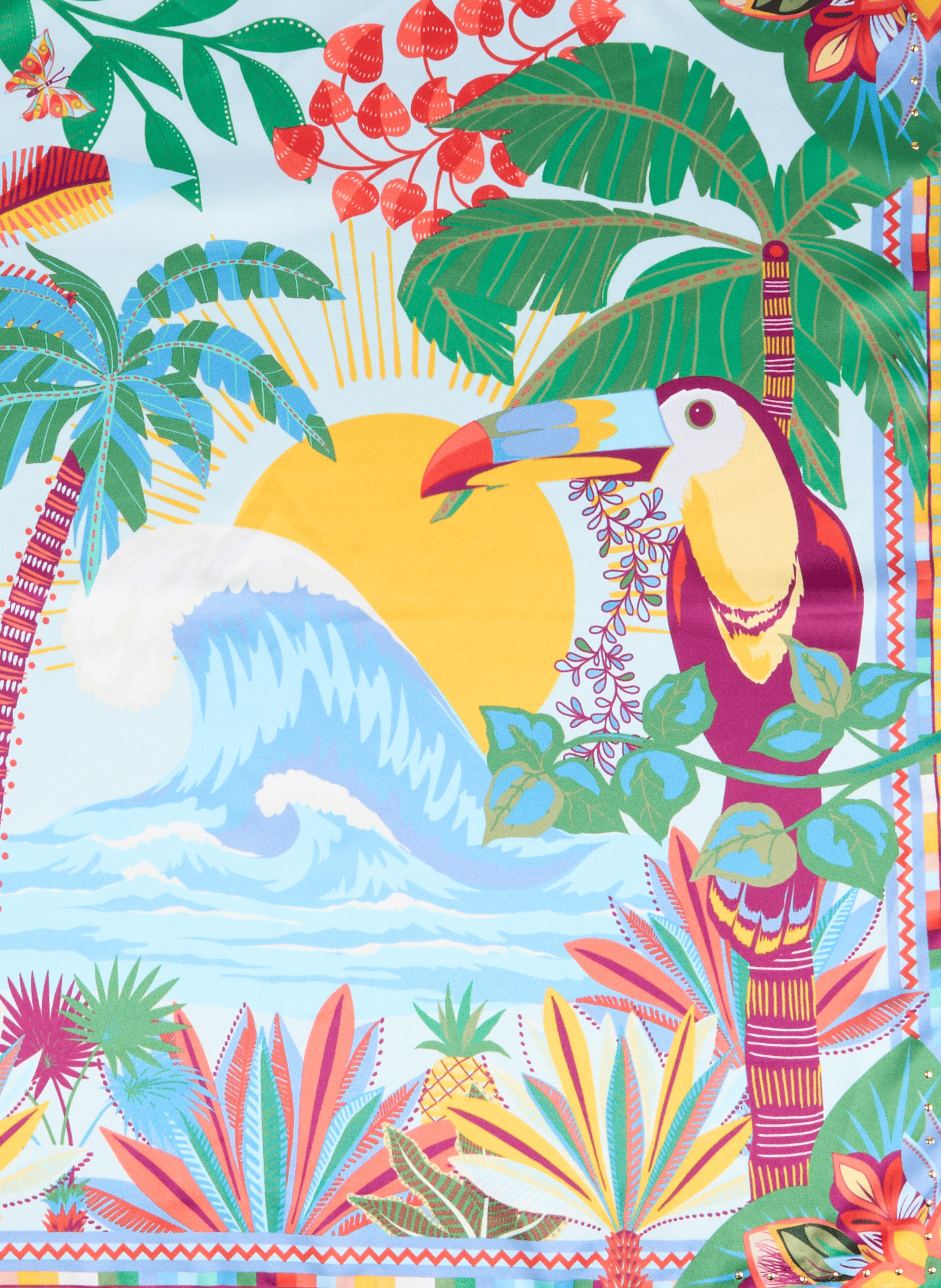 Foulard imprimé Hawaï WILD Bleu