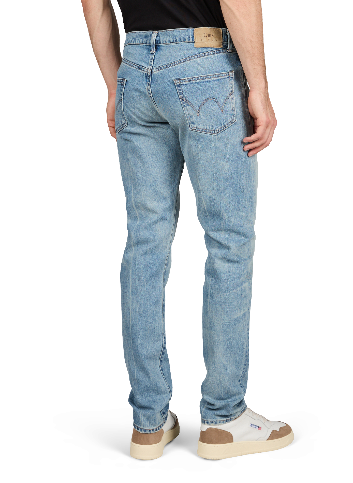 Five-pocket cotton blend jeans EDWIN Blue