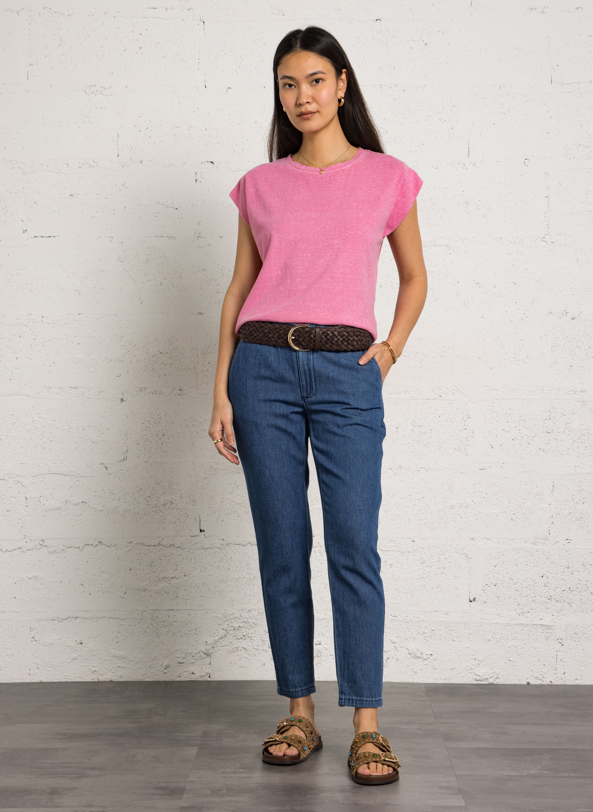 Tee-shirt col rond loic MAISON 123 Rose