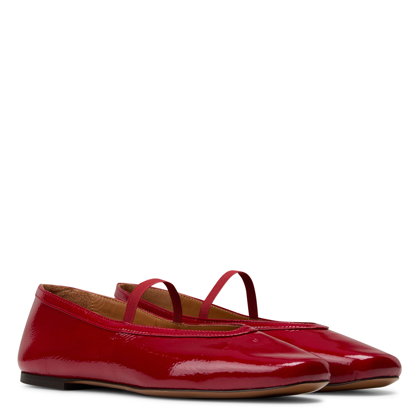 Ballerines en cuir vernis RIVECOUR Rouge