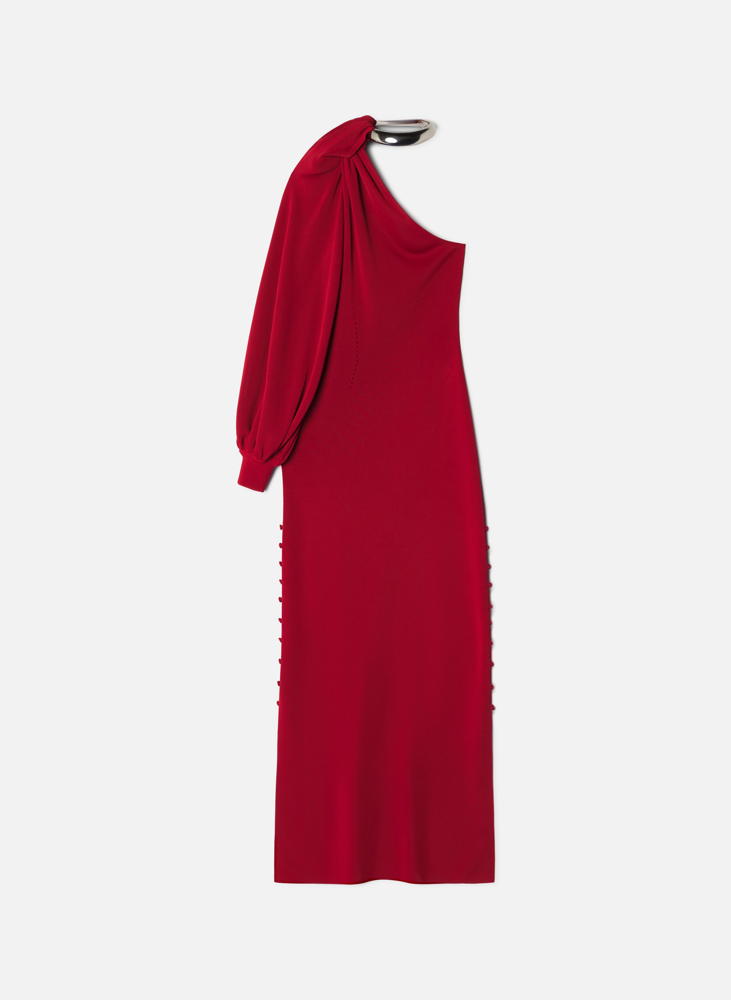 Robe choker asymétrique en viscose LANVIN Rouge