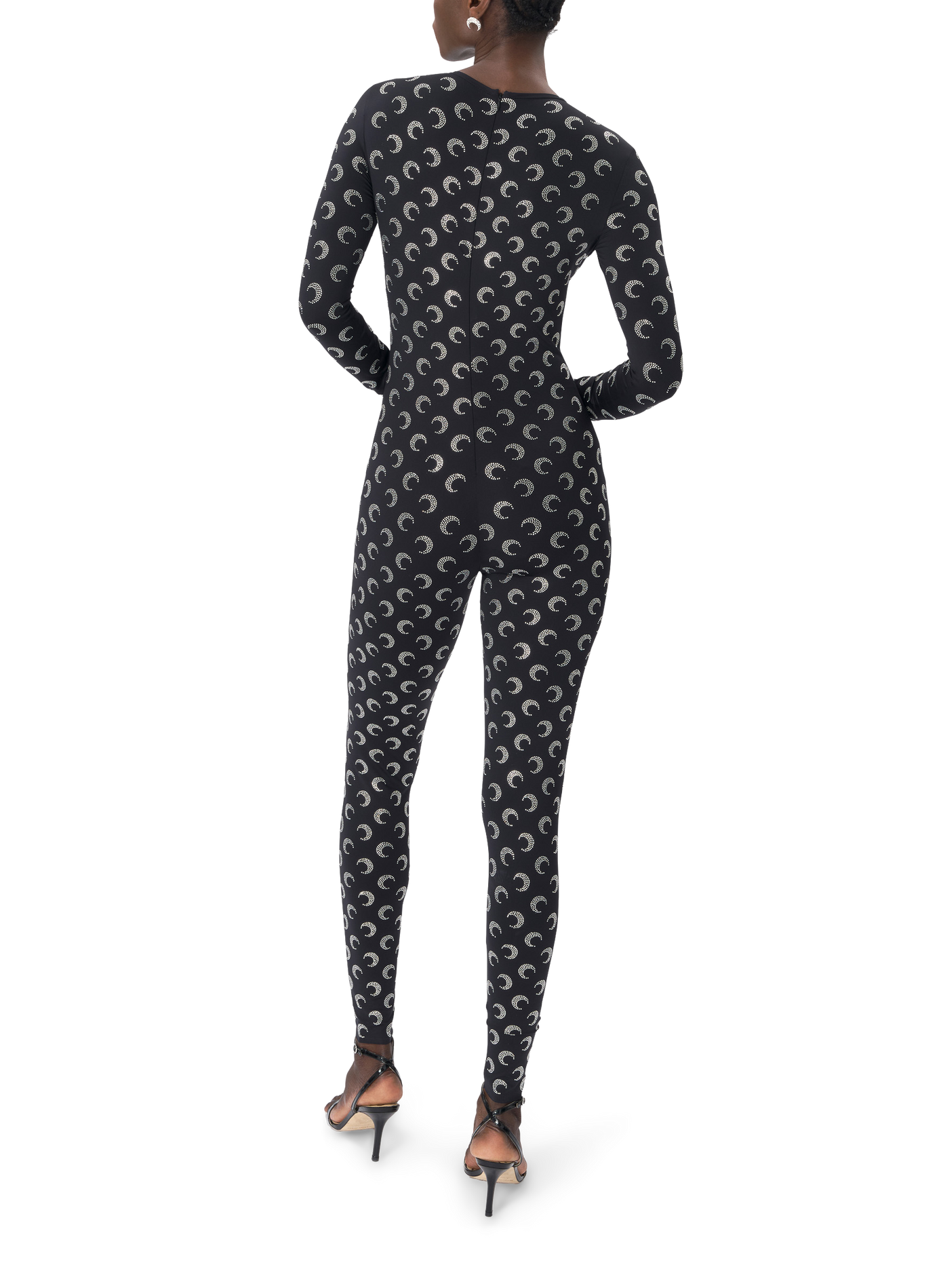 Combinaison moon strass jersey MARINE SERRE Noir