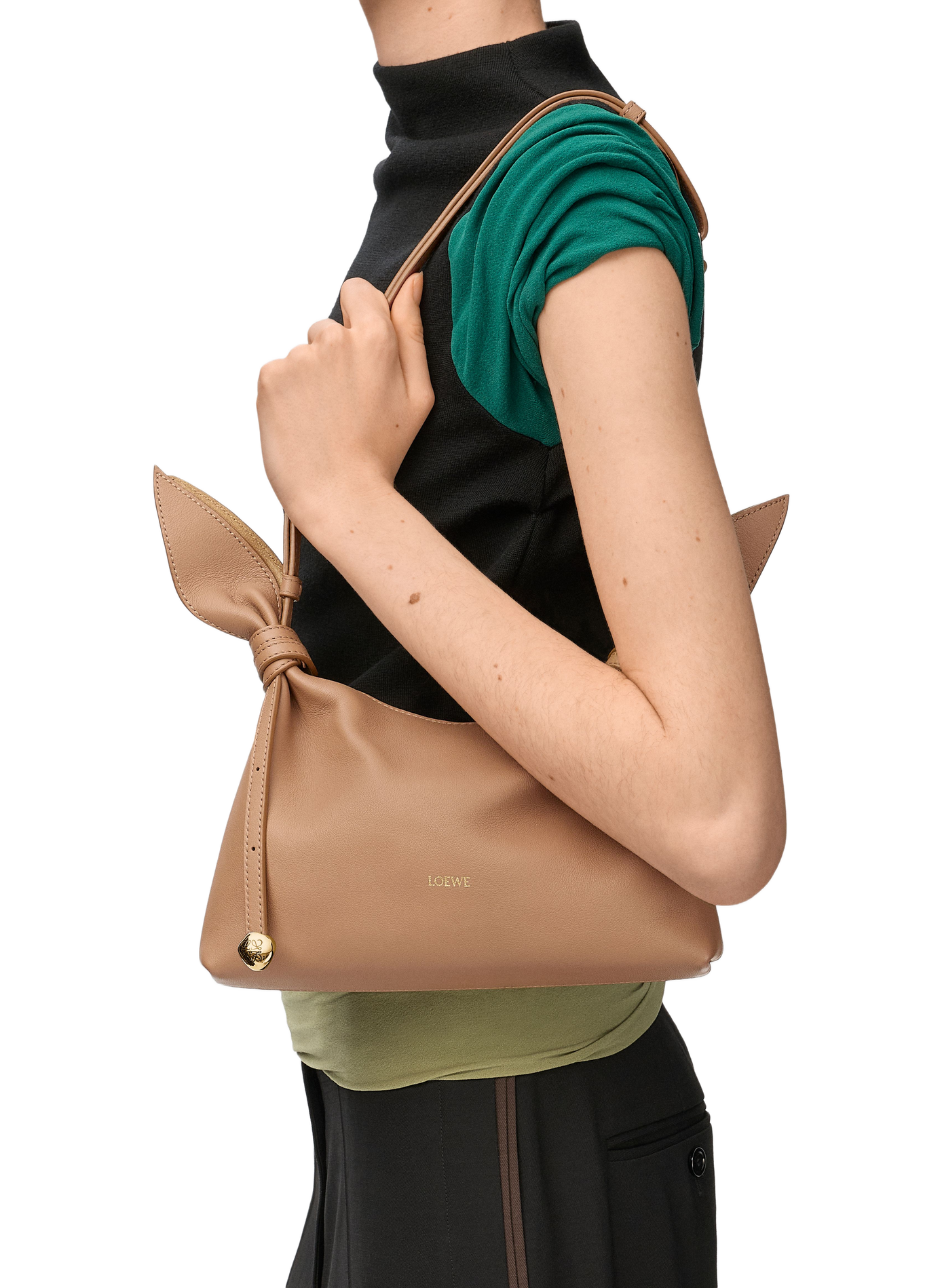 Scarf leather shoulder bag LOEWE Brown