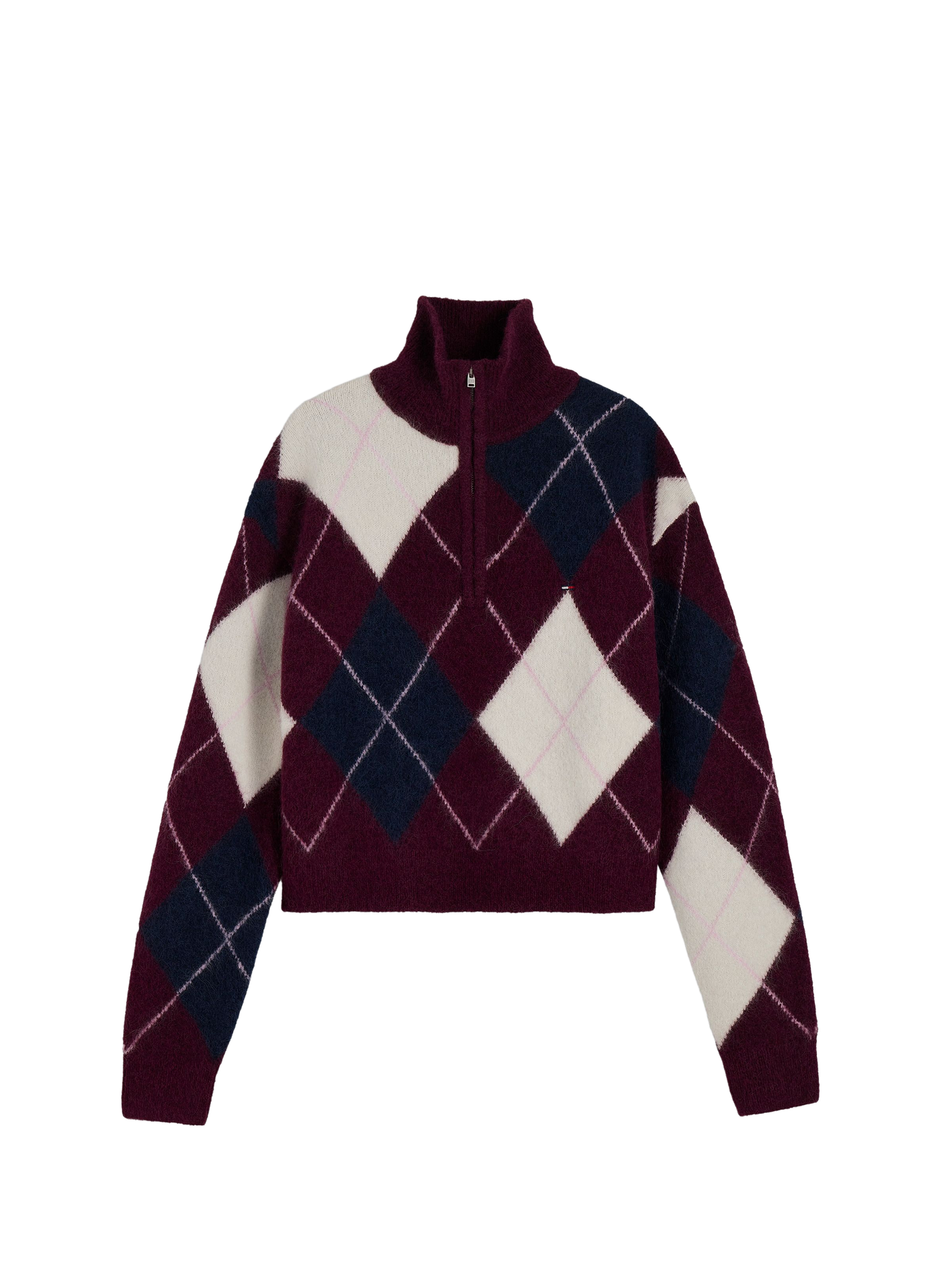 Gerader Pullover mit Muster aus Wollmischung TOMMY HILFIGER Rot