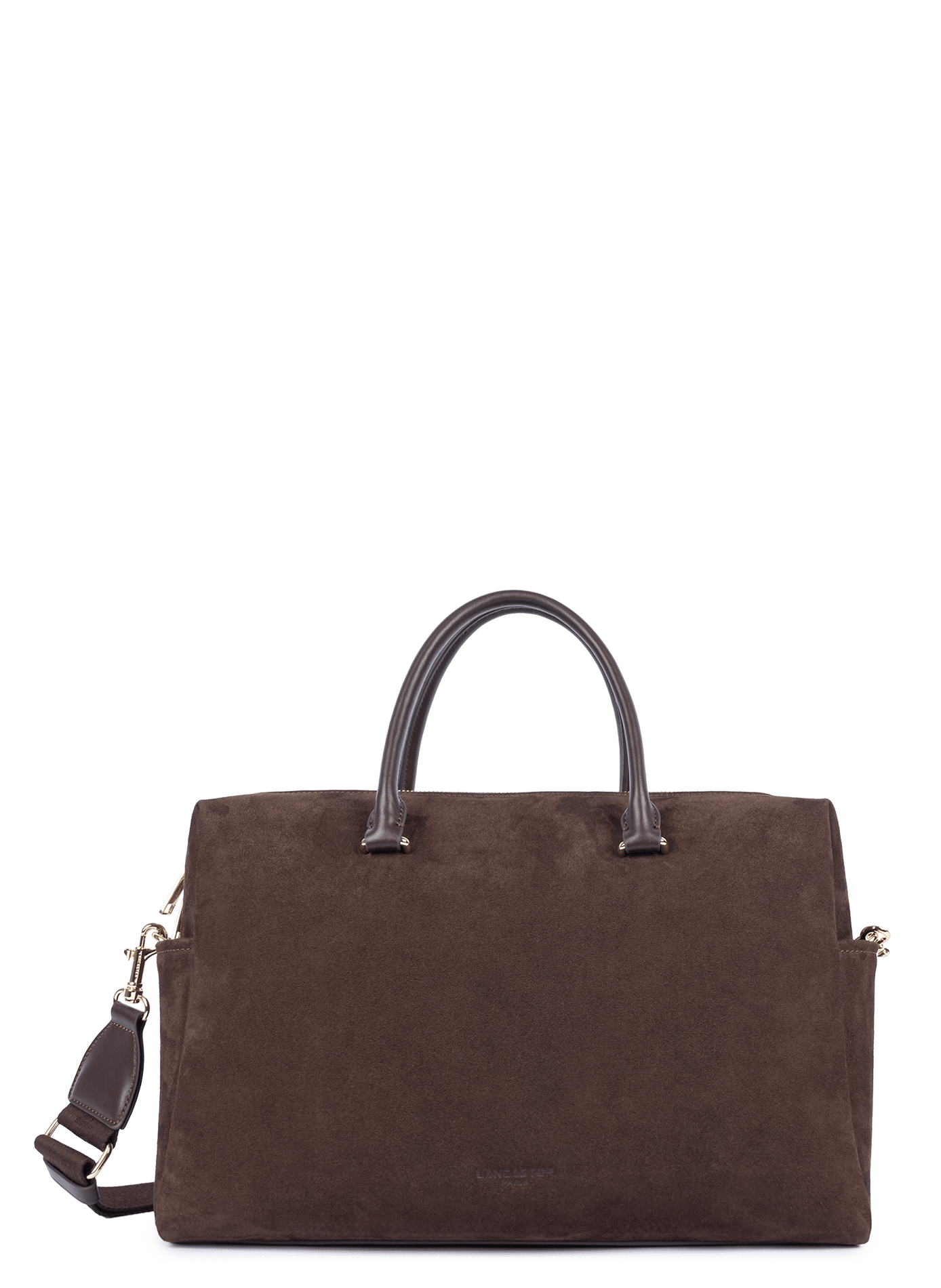 Sac cabas main - suède cube LANCASTER Marron