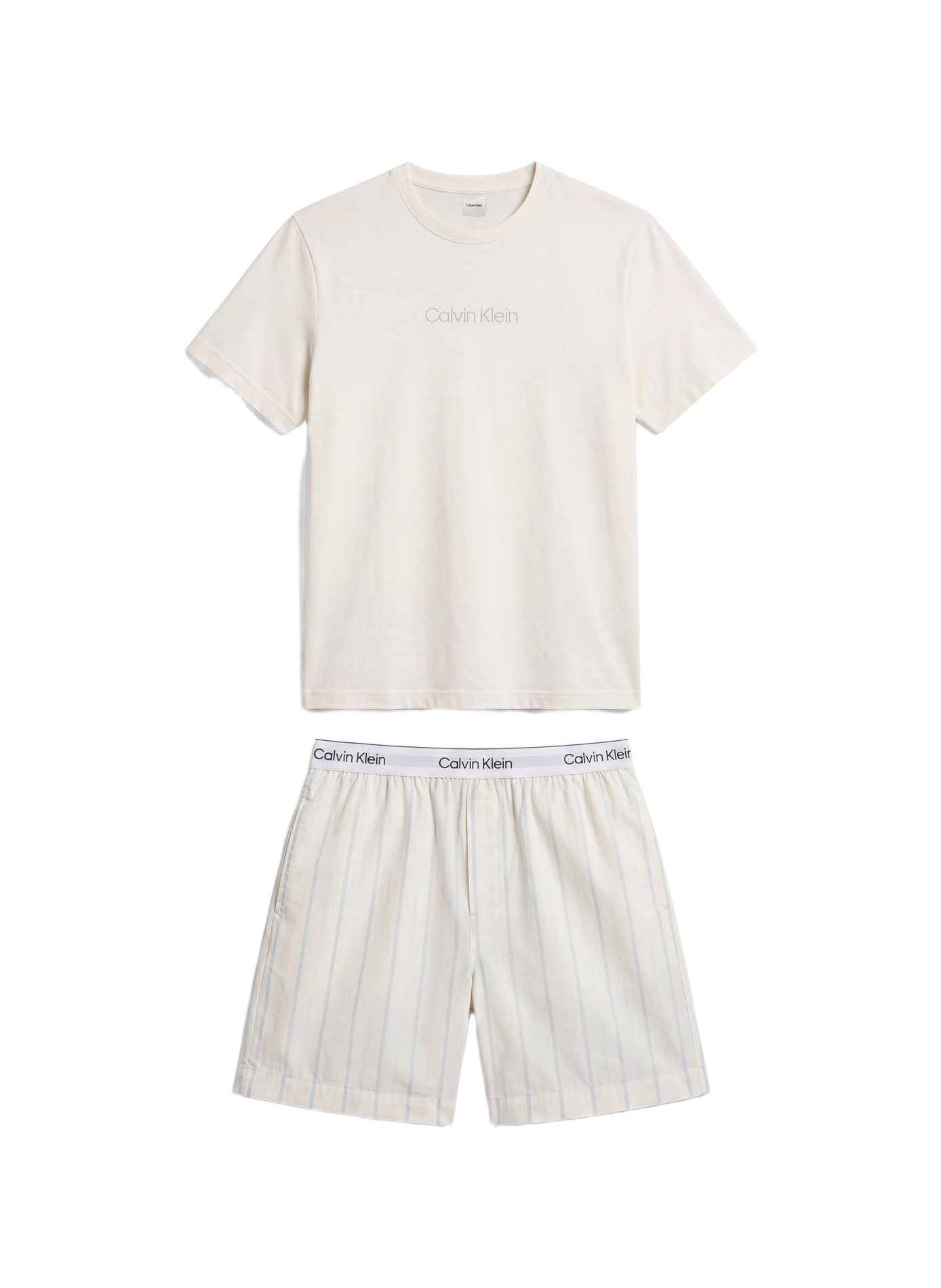Ensemble de pyjama court en coton CALVIN KLEIN Blanc