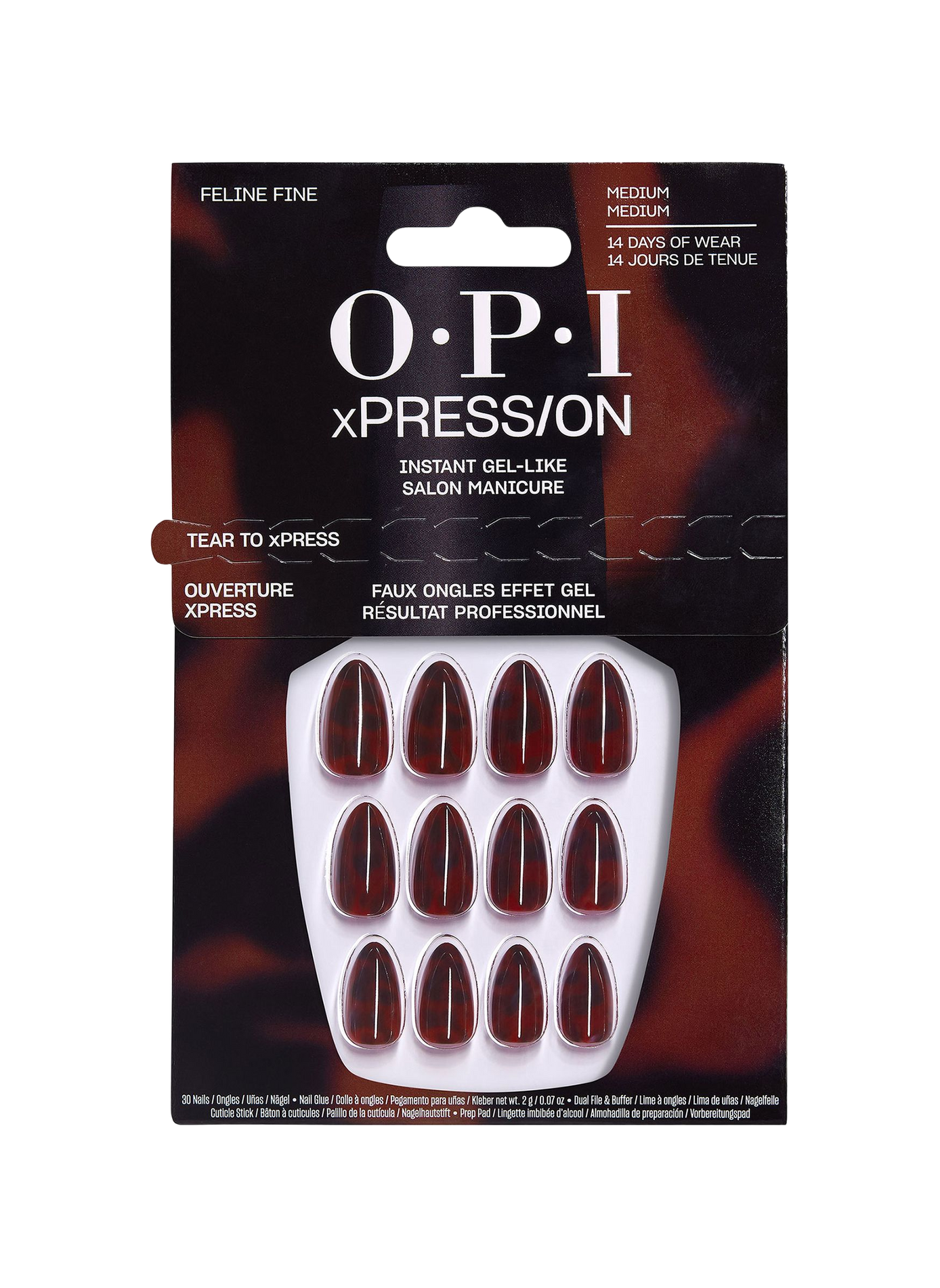 Feline Fine - xPress/On OPI Rouge foncé & noir