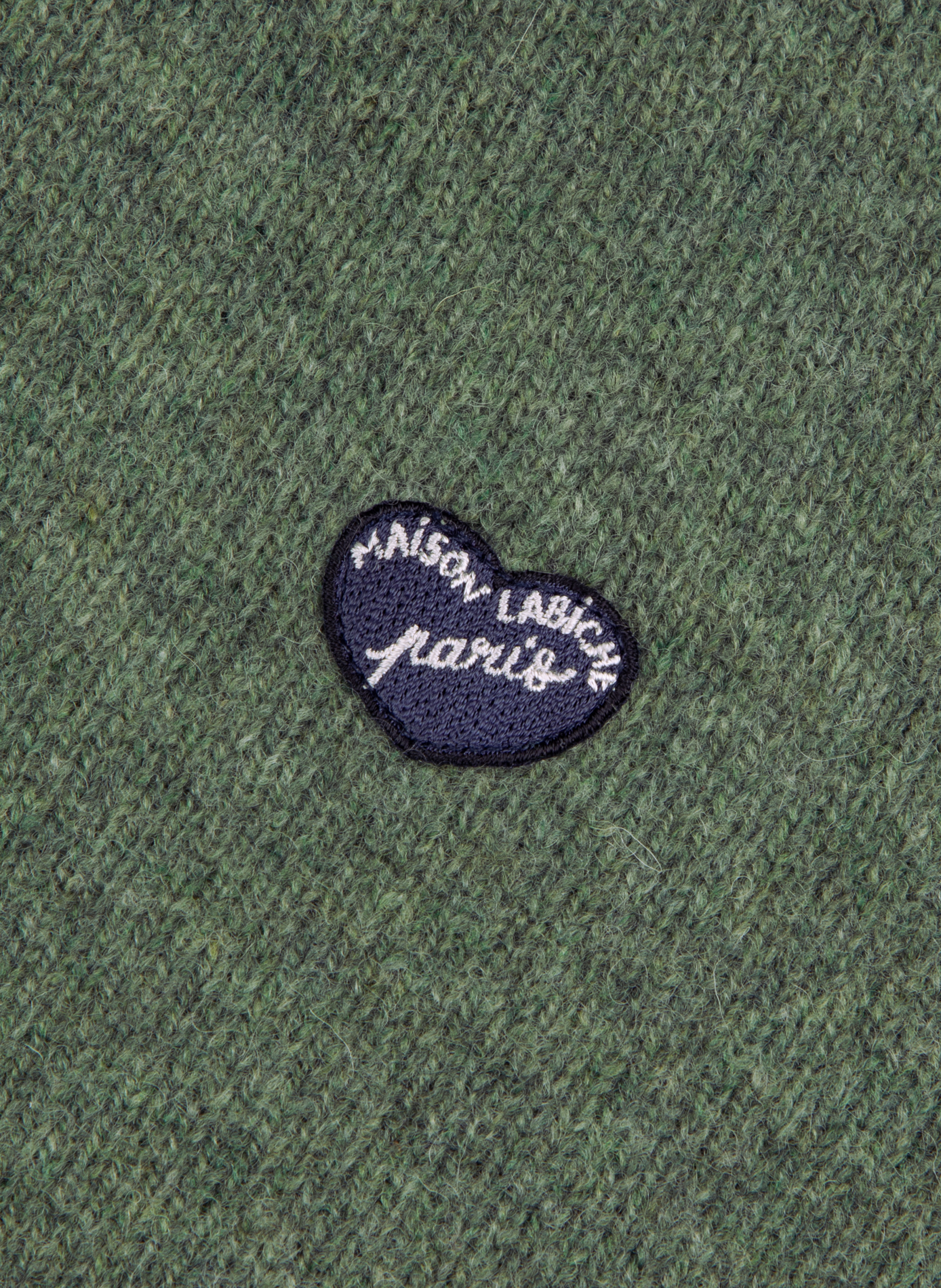 Polo manches longues droit en laine MAISON LABICHE Vert